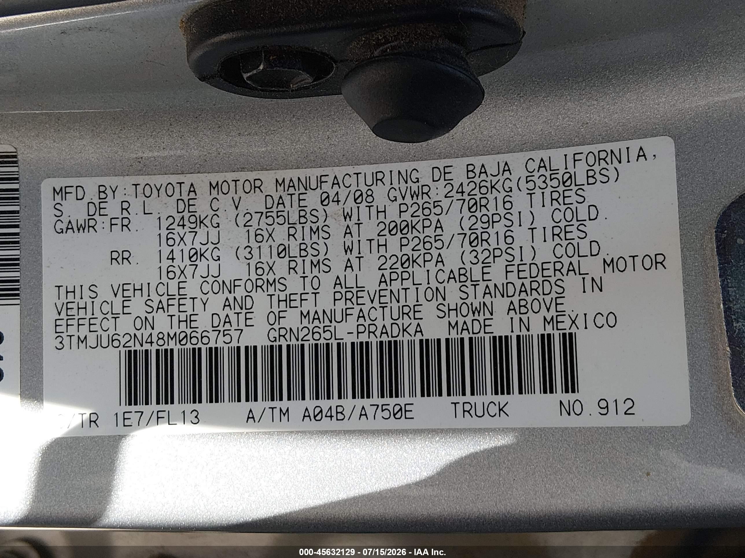 2008 Toyota Tacoma Prerunner V6 Silver vin: 3TMJU62N48M066757