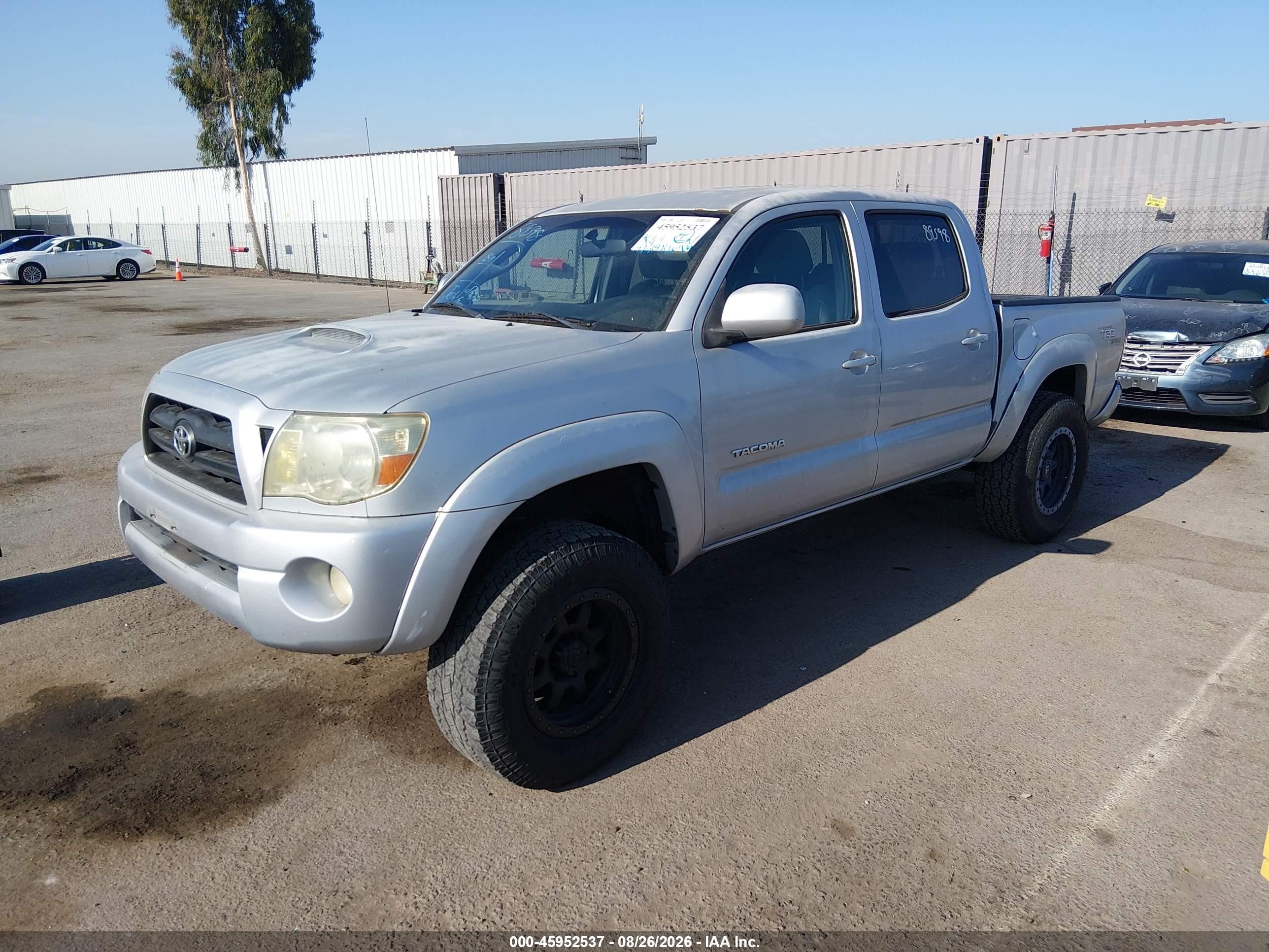 2008 Toyota Tacoma Prerunner V6 Gray vin: 3TMJU62N48M067309