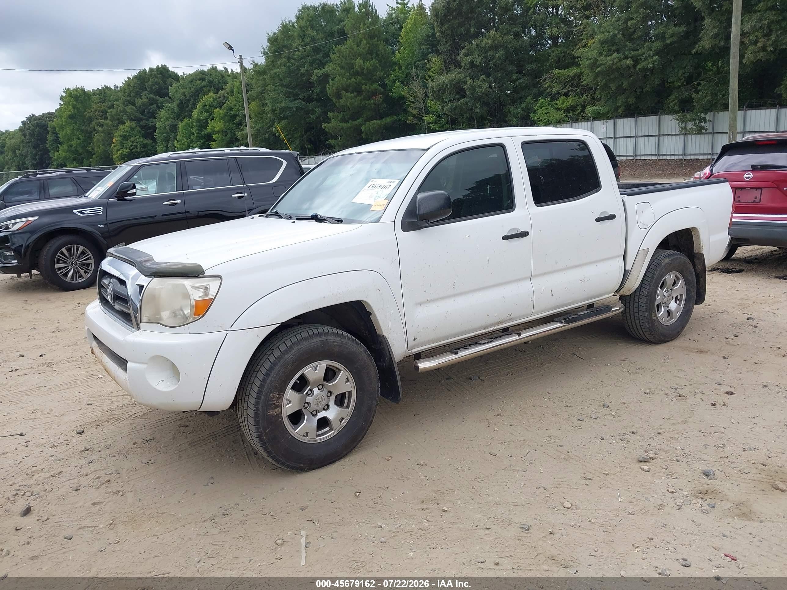 2006 Toyota Tacoma Prerunner V6 White vin: 3TMJU62N56M010372