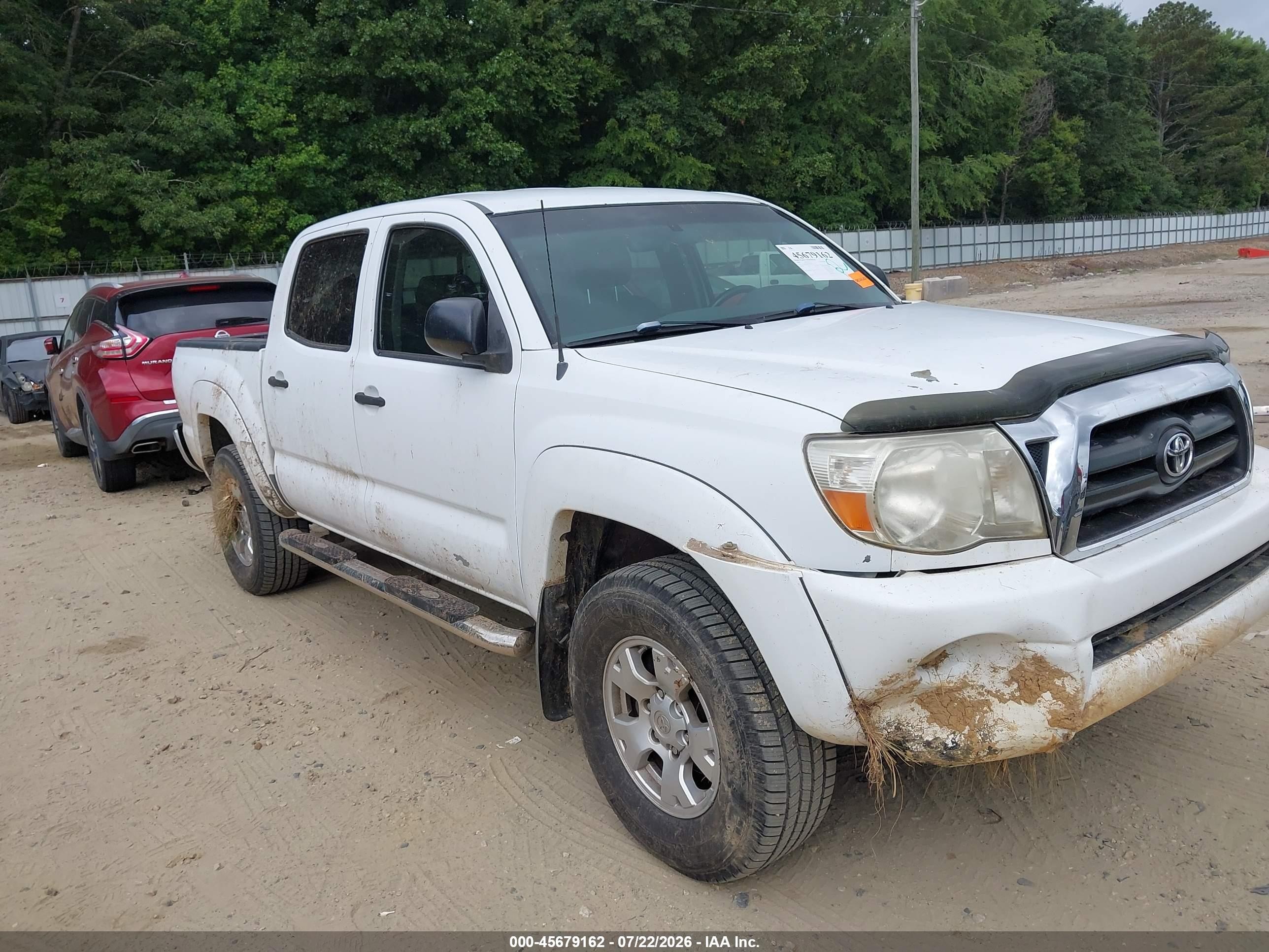 2006 Toyota Tacoma Prerunner V6 White vin: 3TMJU62N56M010372