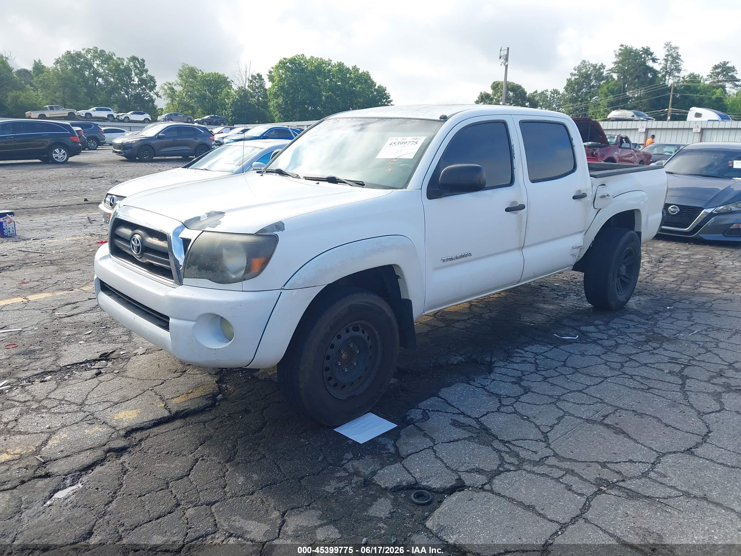 2006 Toyota Tacoma Prerunner V6 White vin: 3TMJU62N56M027835