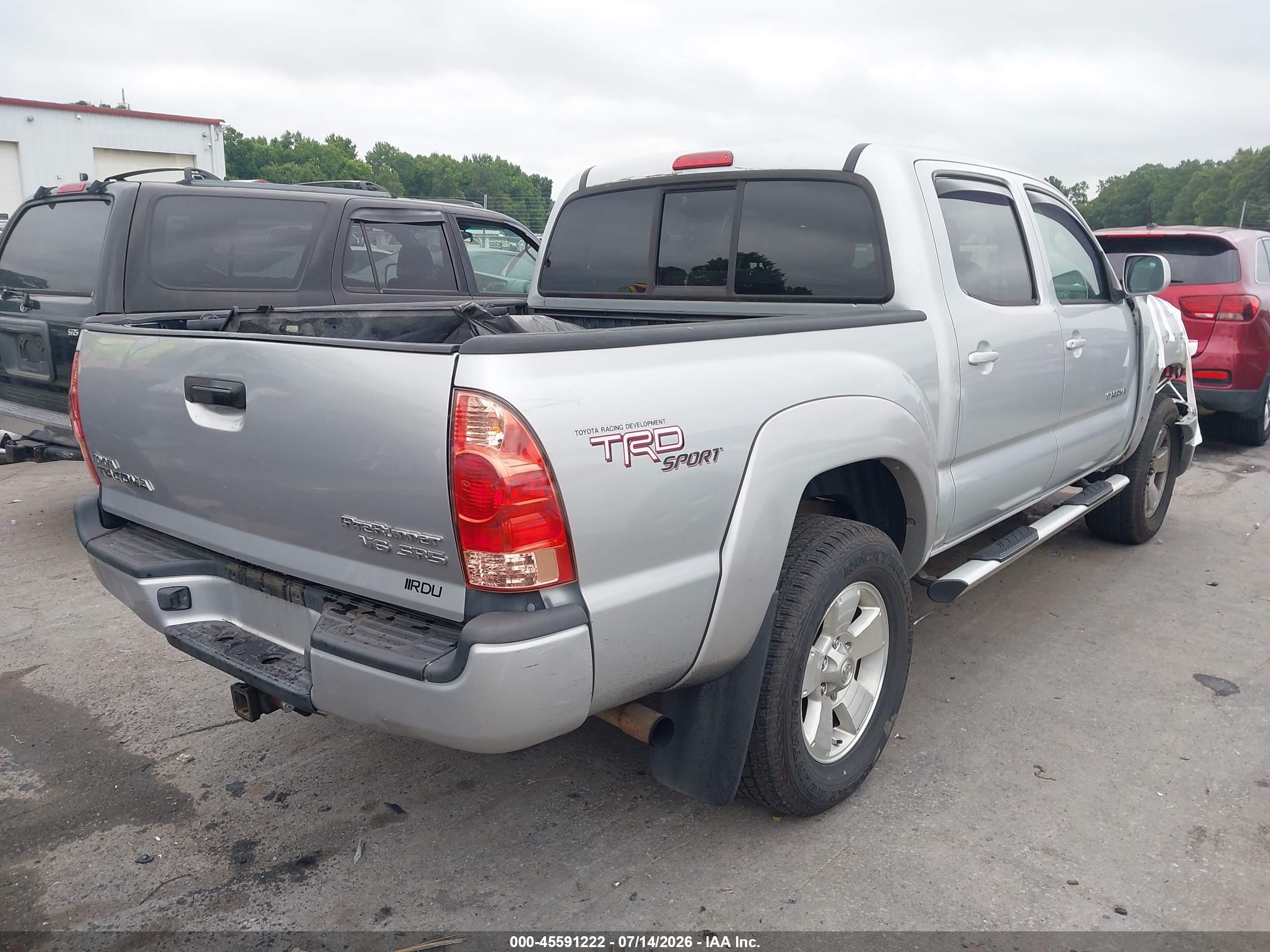 2008 Toyota Tacoma Prerunner V6 Silver vin: 3TMJU62N58M053158