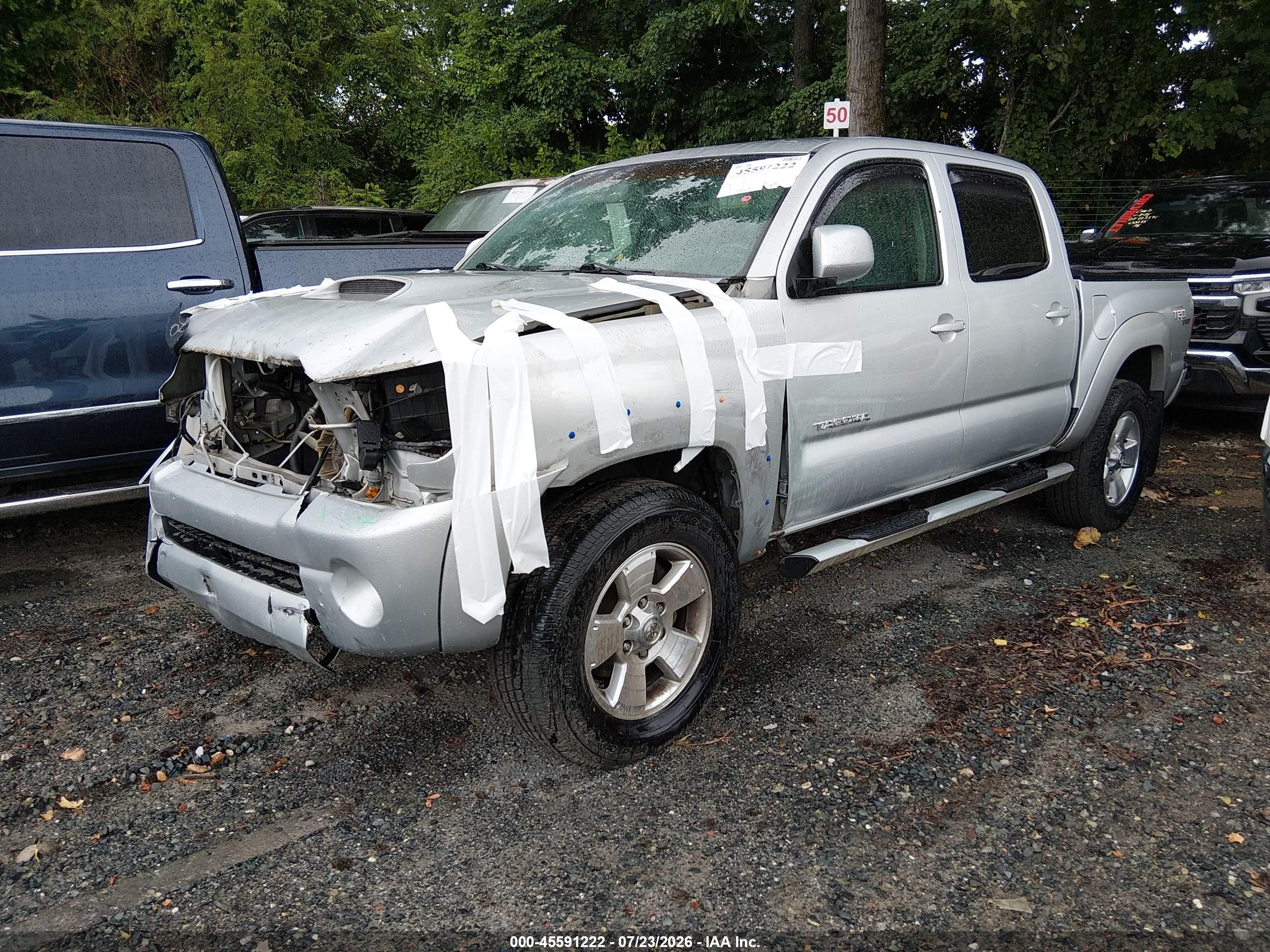 2008 Toyota Tacoma Prerunner V6 Silver vin: 3TMJU62N58M053158