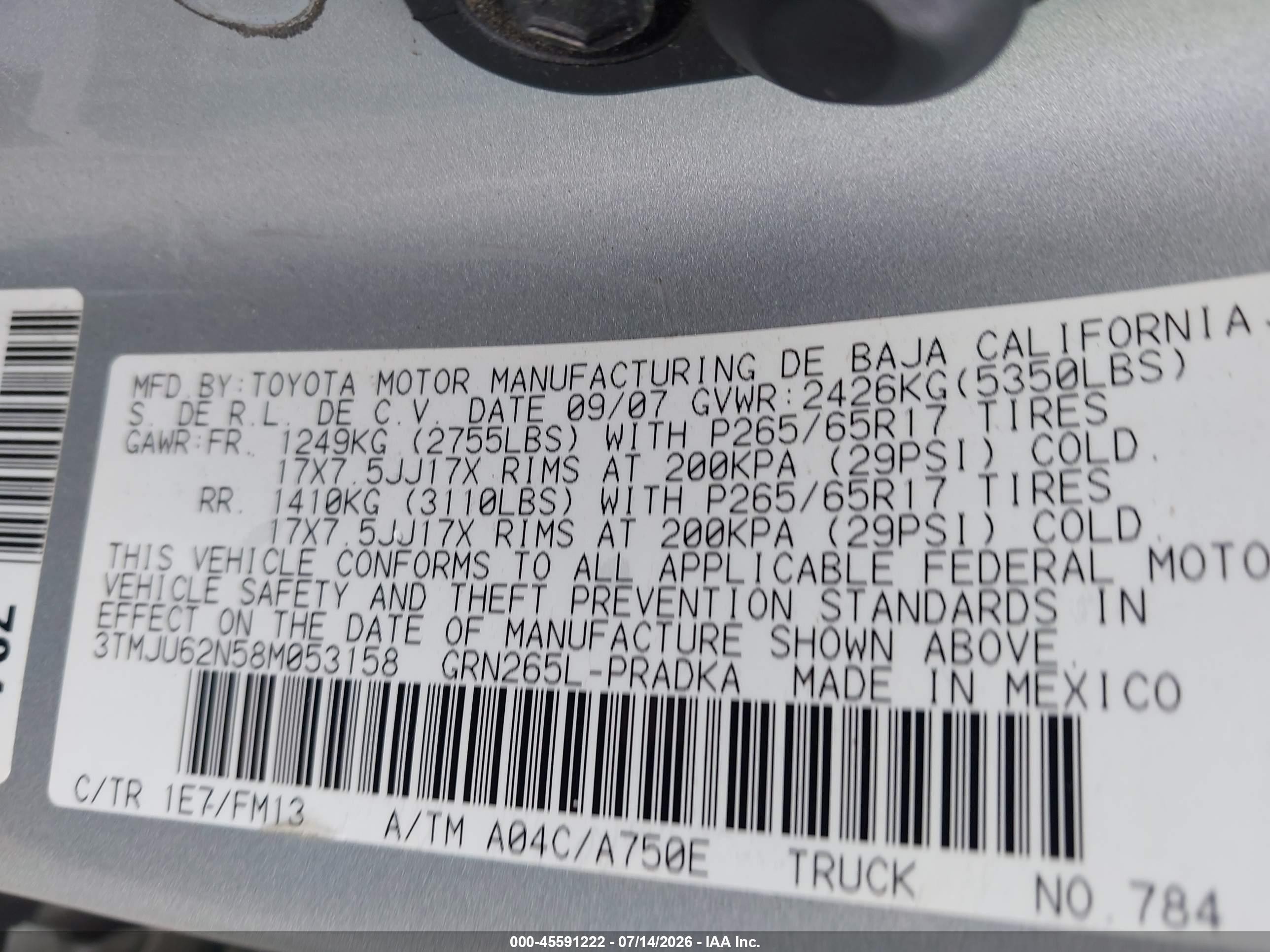 2008 Toyota Tacoma Prerunner V6 Silver vin: 3TMJU62N58M053158