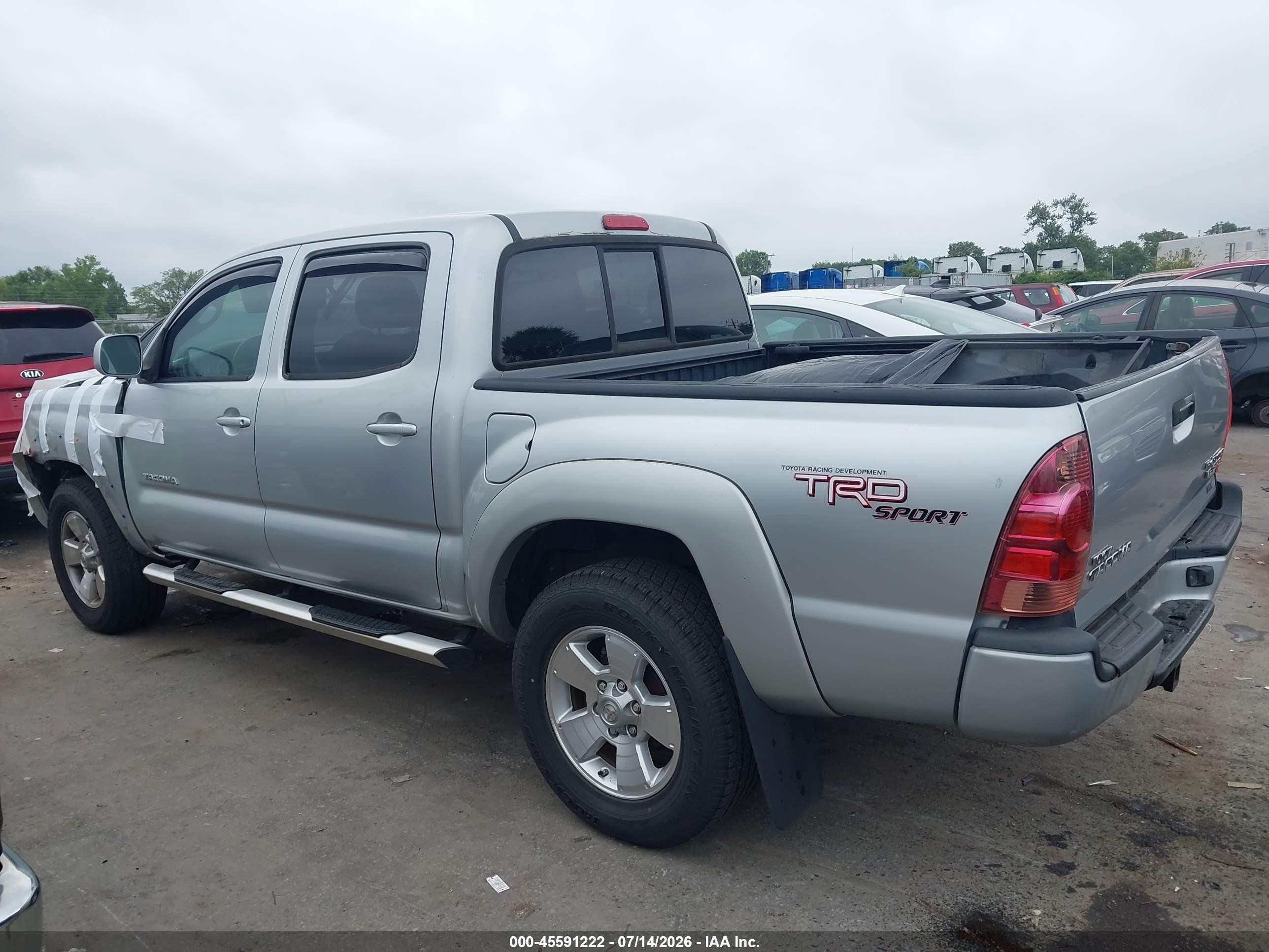 2008 Toyota Tacoma Prerunner V6 Silver vin: 3TMJU62N58M053158
