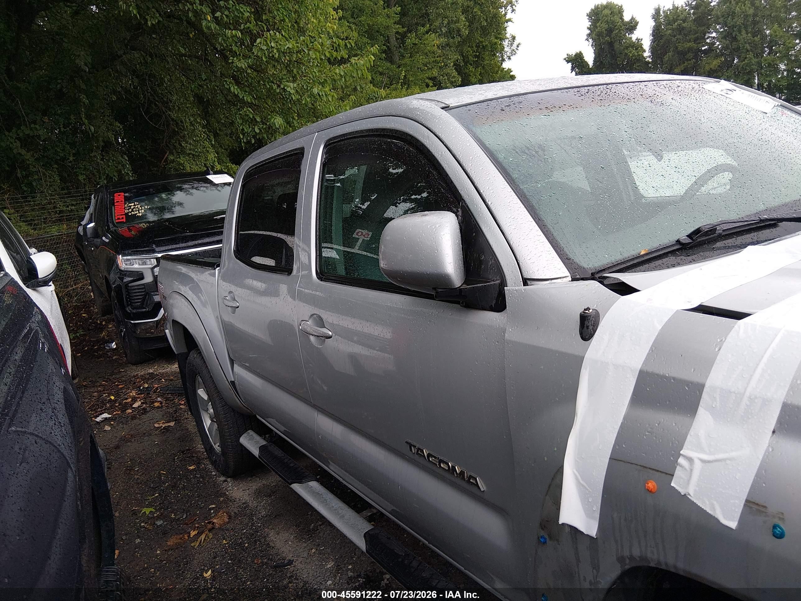 2008 Toyota Tacoma Prerunner V6 Silver vin: 3TMJU62N58M053158