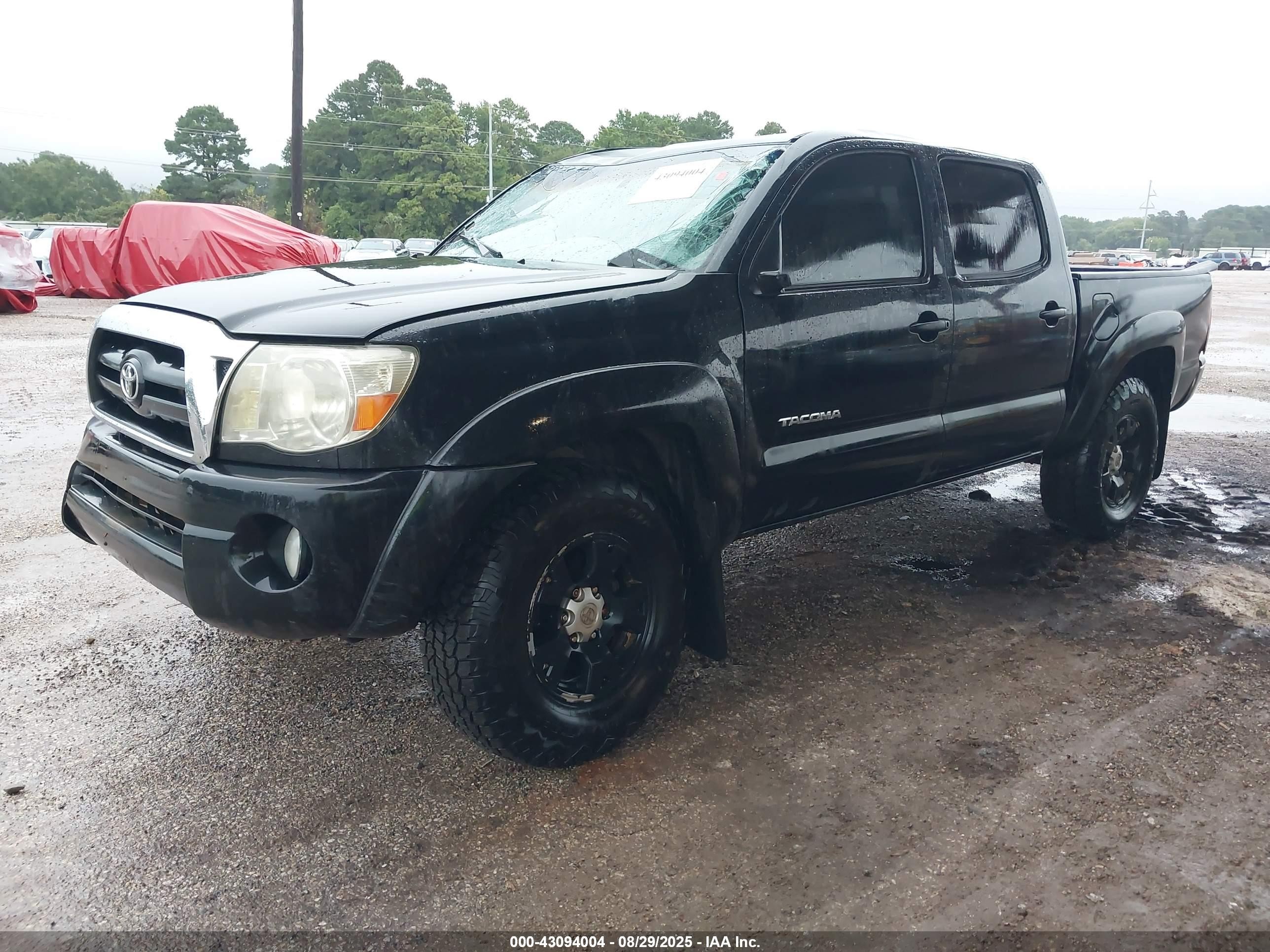 2008 Toyota Tacoma Prerunner V6 Black vin: 3TMJU62N58M063186