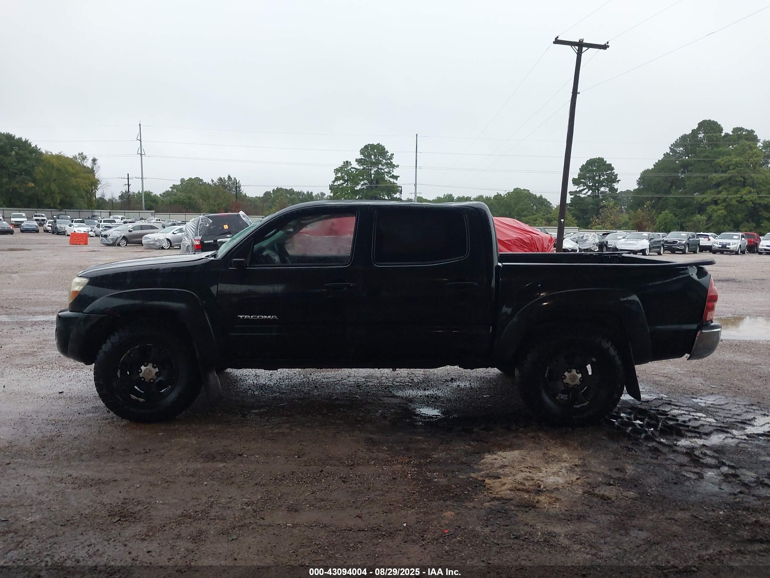 2008 Toyota Tacoma Prerunner V6 Black vin: 3TMJU62N58M063186