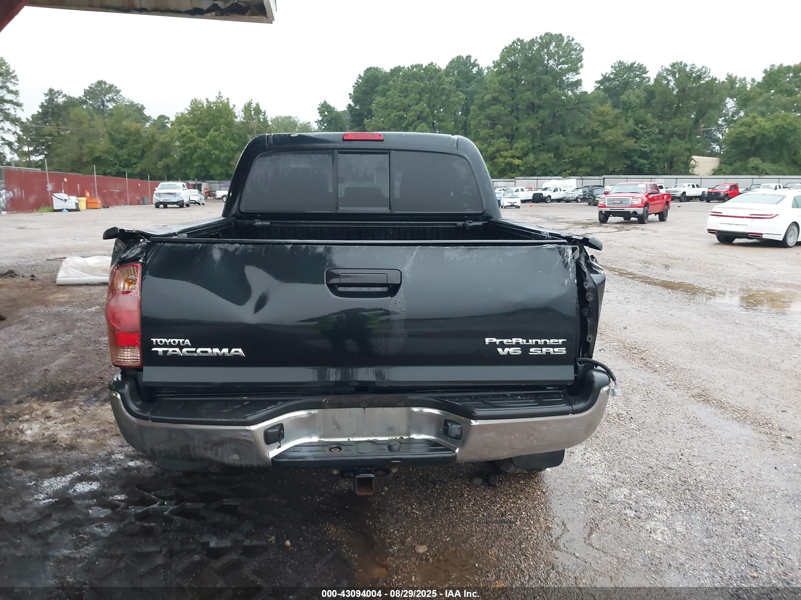 2008 Toyota Tacoma Prerunner V6 Black vin: 3TMJU62N58M063186