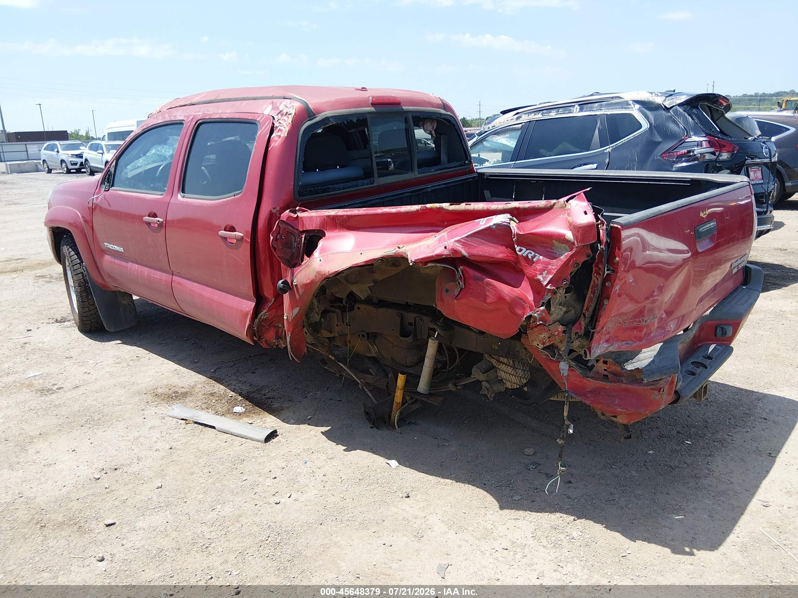 2009 Toyota Tacoma Prerunner V6 Red vin: 3TMJU62N59M081852