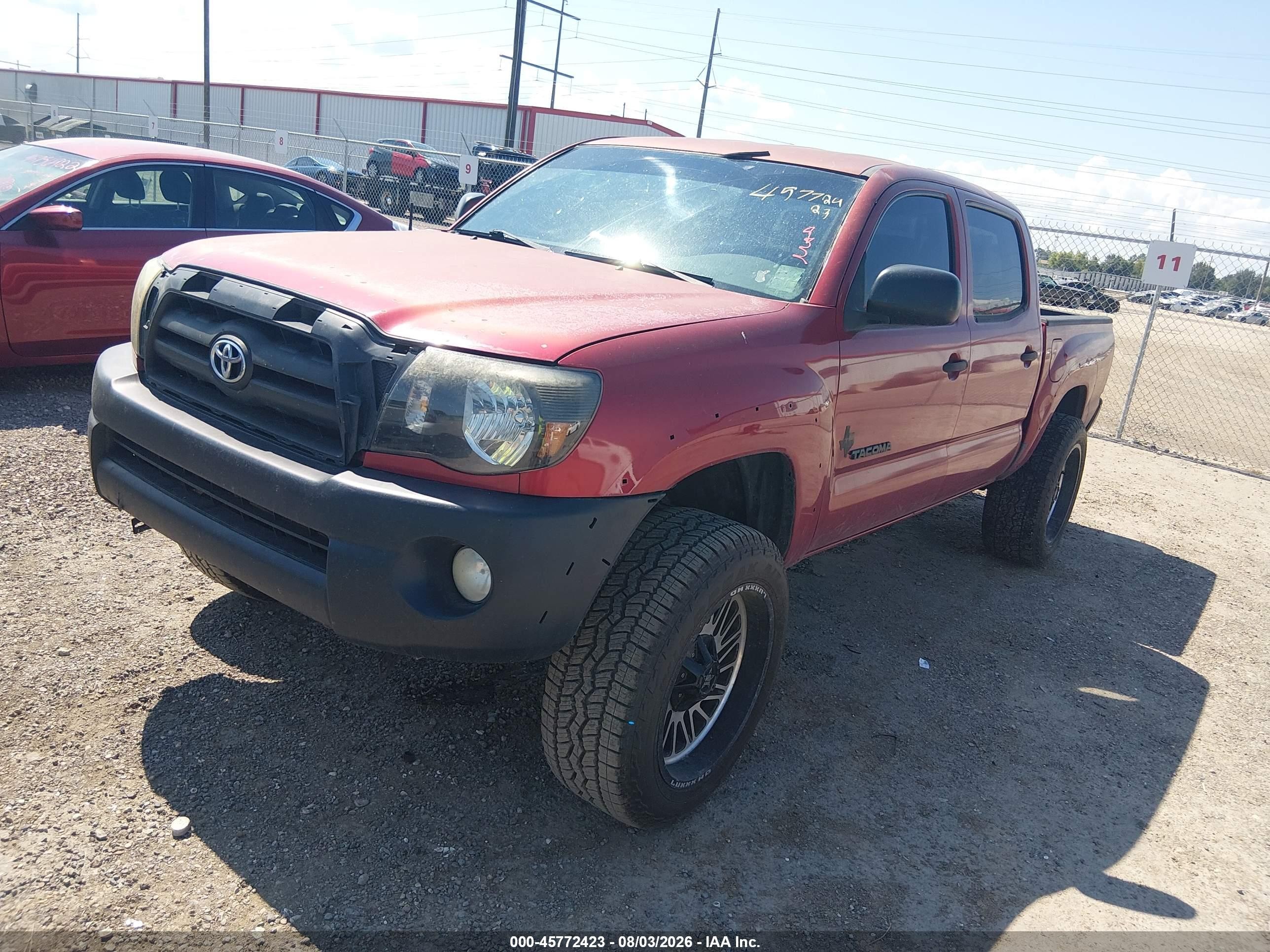 2007 Toyota Tacoma Prerunner V6 Red vin: 3TMJU62N77M044122