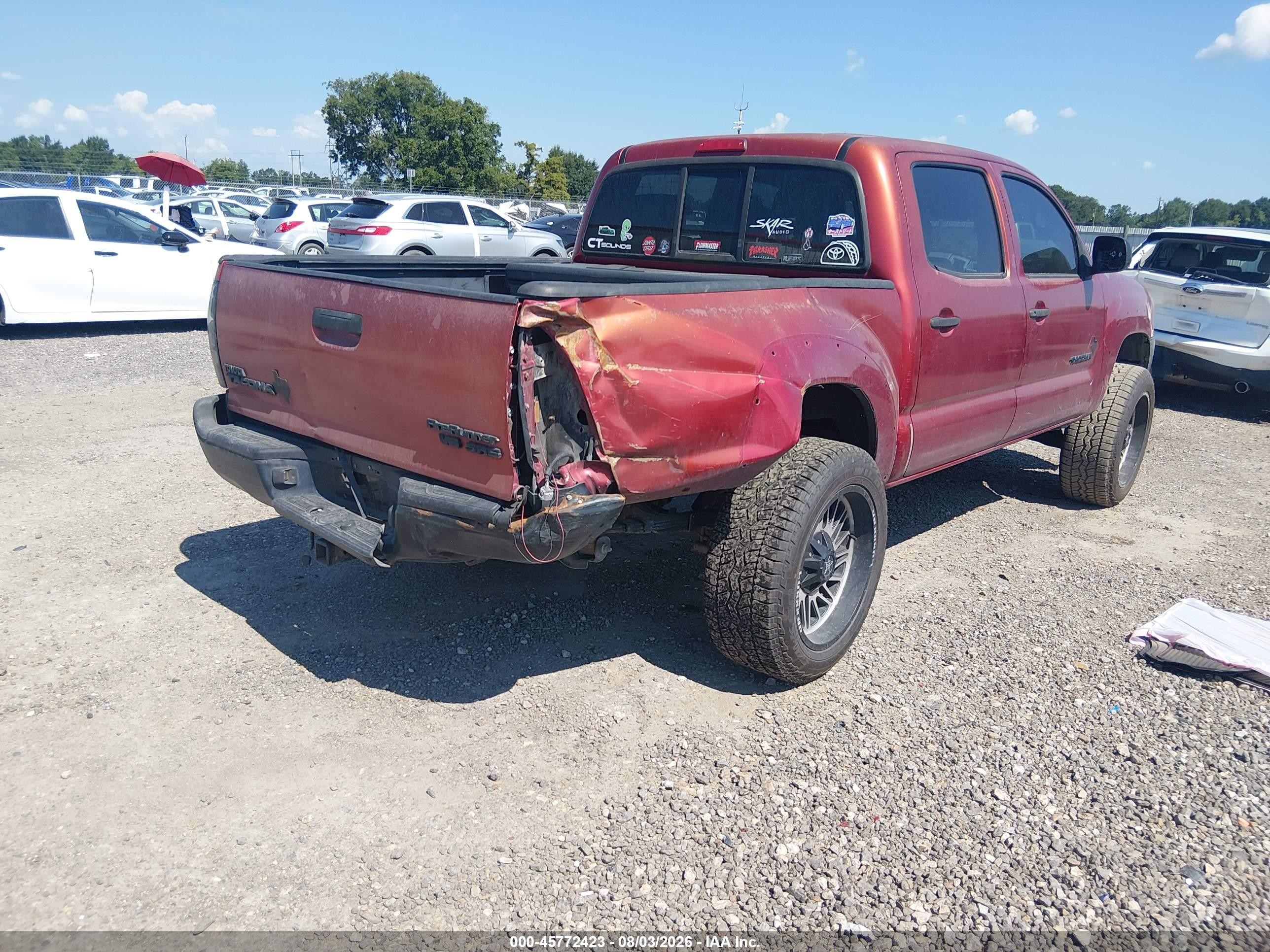 2007 Toyota Tacoma Prerunner V6 Red vin: 3TMJU62N77M044122