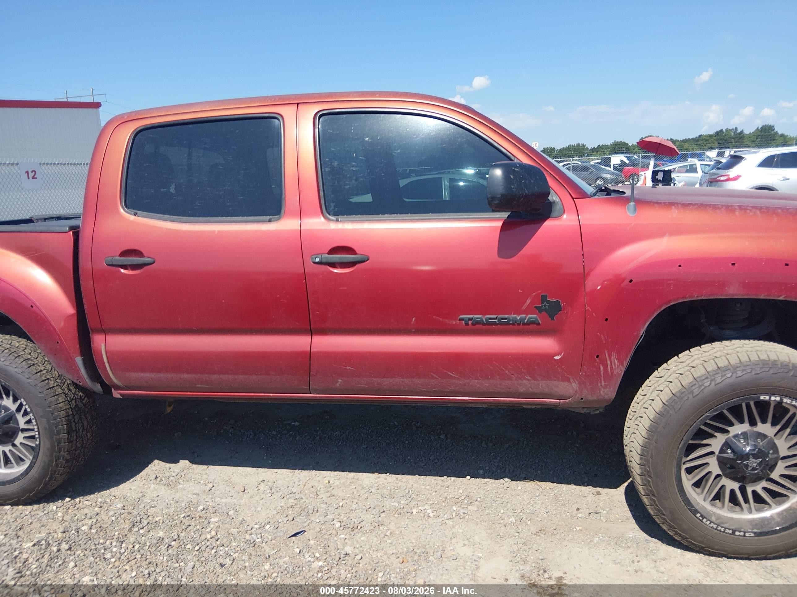 2007 Toyota Tacoma Prerunner V6 Red vin: 3TMJU62N77M044122
