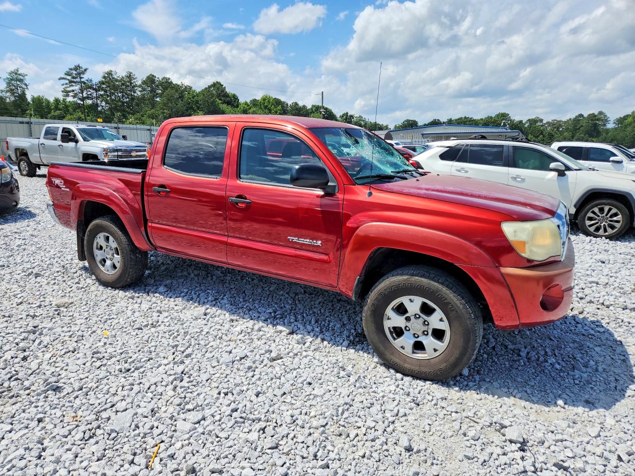 2007 Toyota Tacoma Double Cab Prerunner Red vin: 3TMJU62N87M042685