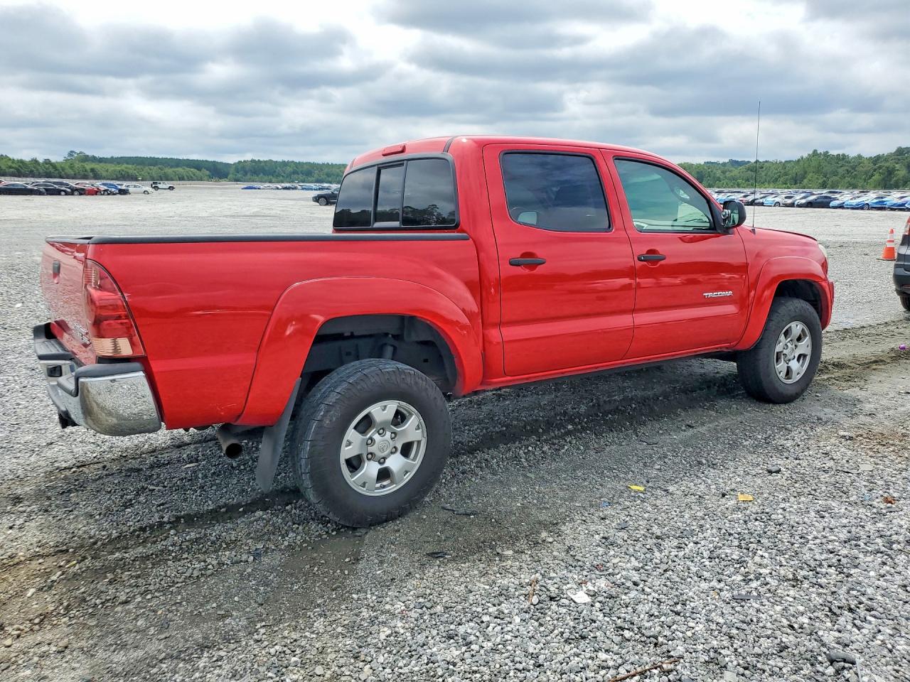 2007 Toyota Tacoma Double Cab Prerunner Red vin: 3TMJU62N87M049507