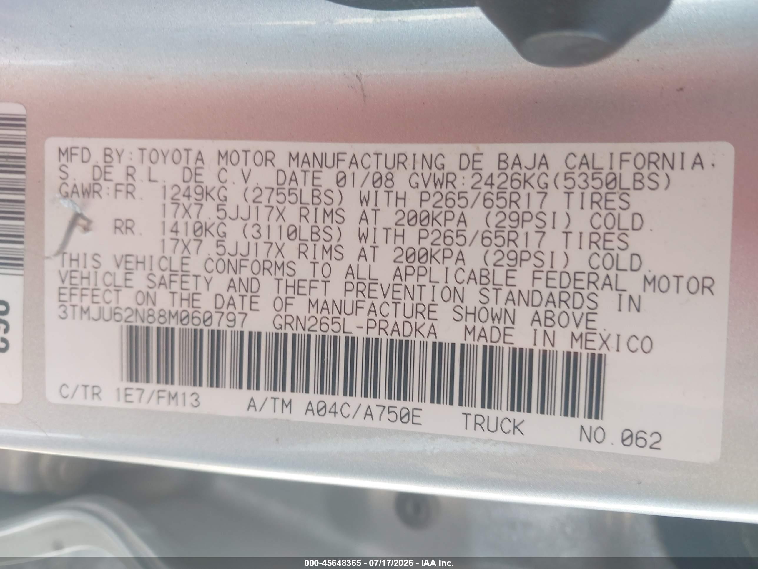 2008 Toyota Tacoma Prerunner V6 Silver vin: 3TMJU62N88M060797