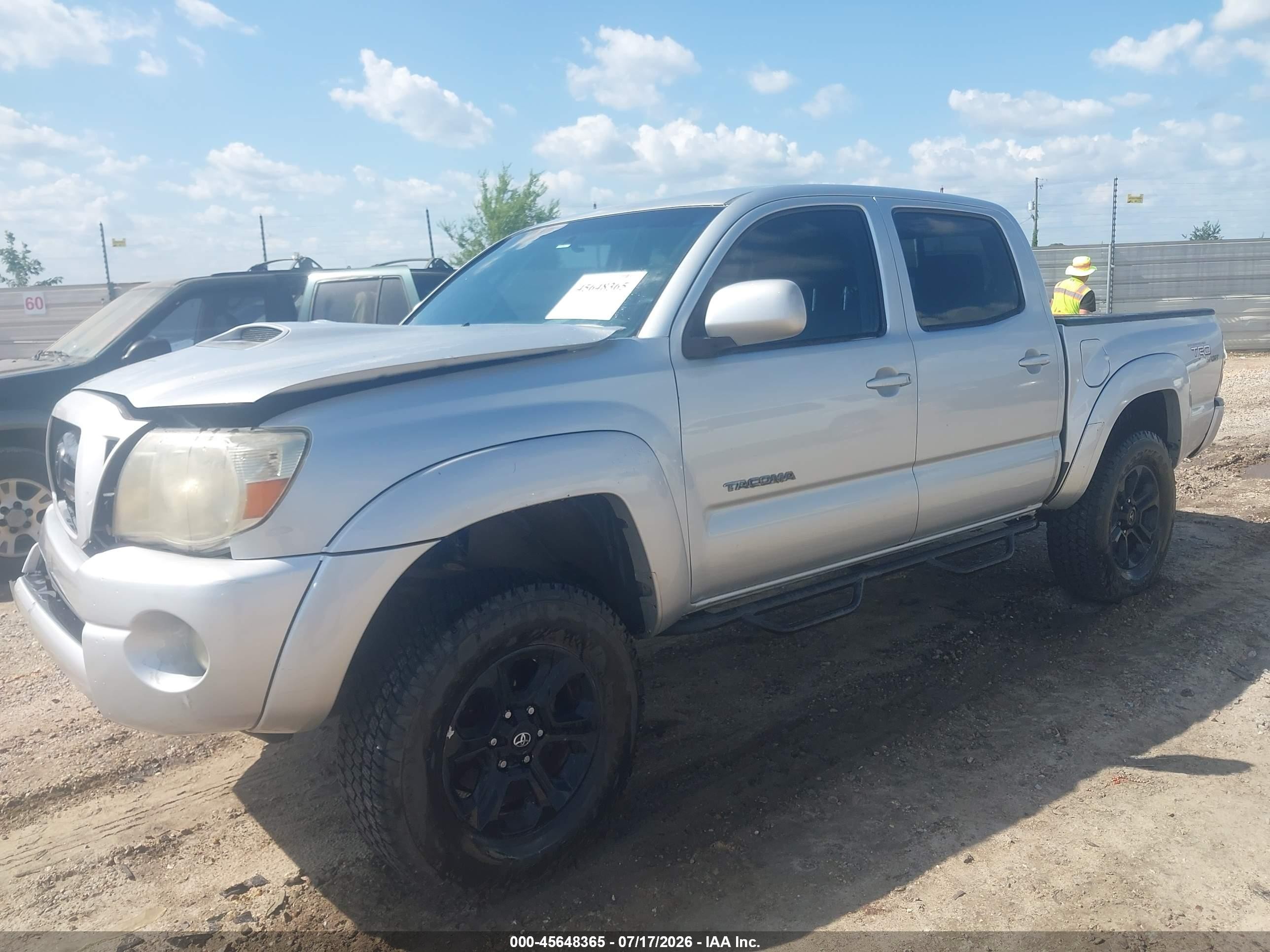 2008 Toyota Tacoma Prerunner V6 Silver vin: 3TMJU62N88M060797