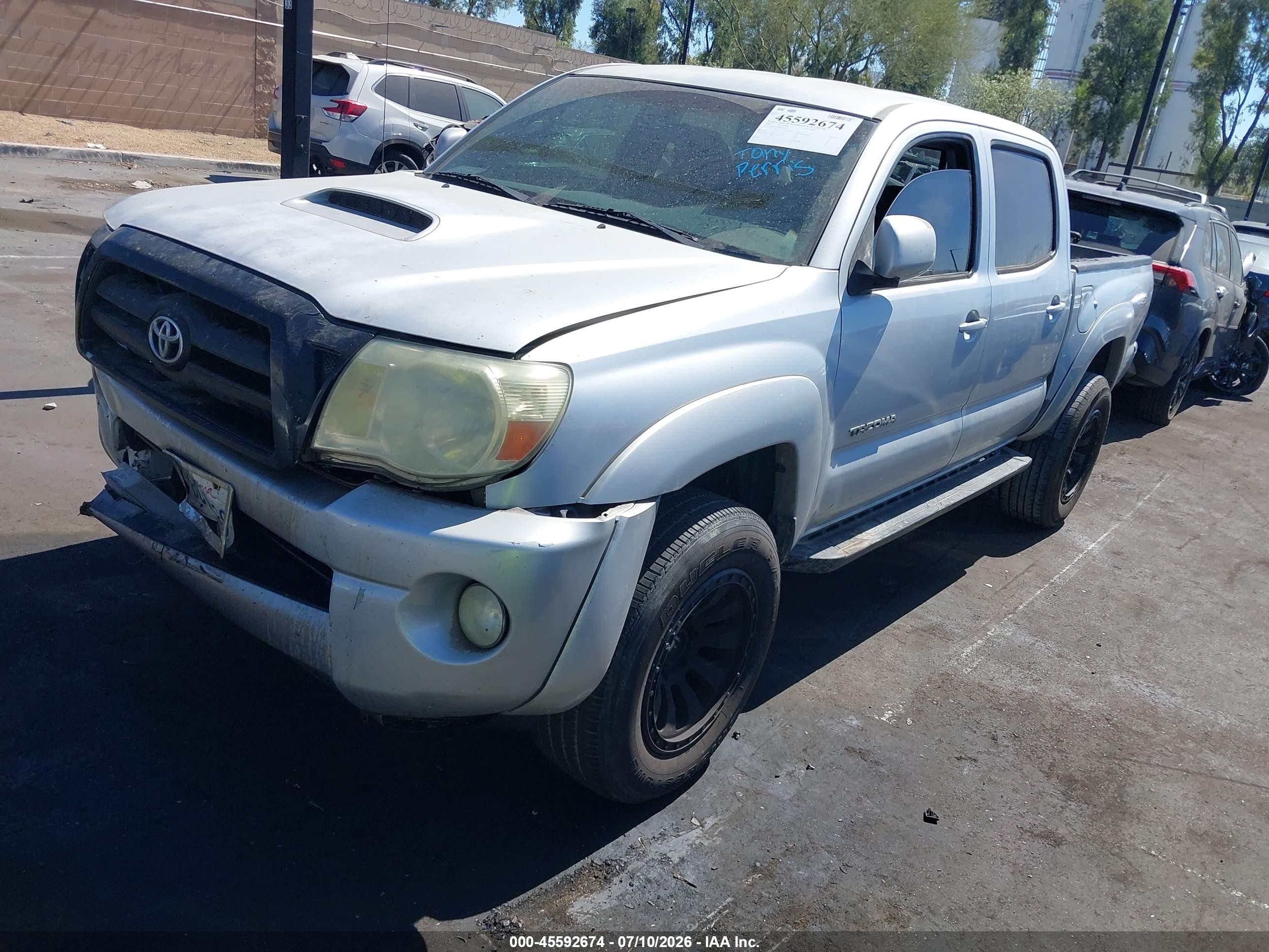 2006 Toyota Tacoma Prerunner V6 Silver vin: 3TMJU62N96M022251