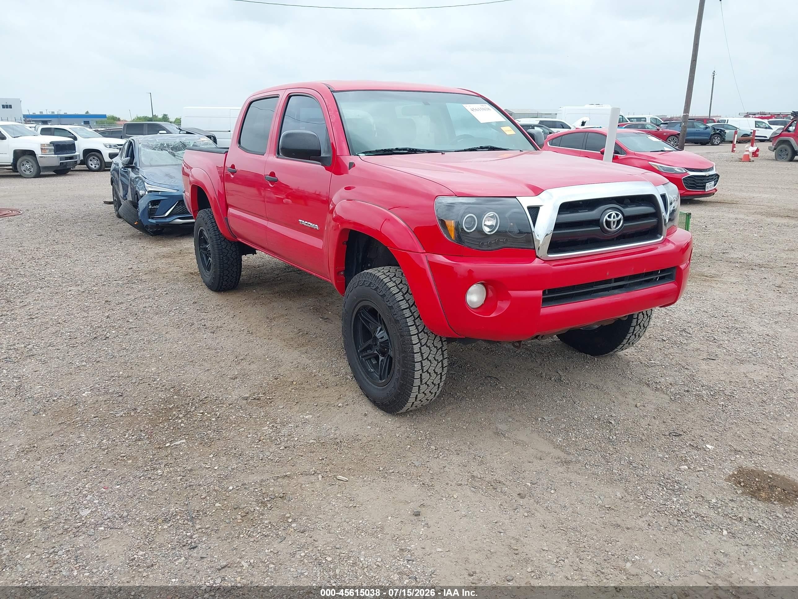 2008 Toyota Tacoma Prerunner V6 Red vin: 3TMJU62N98M061375