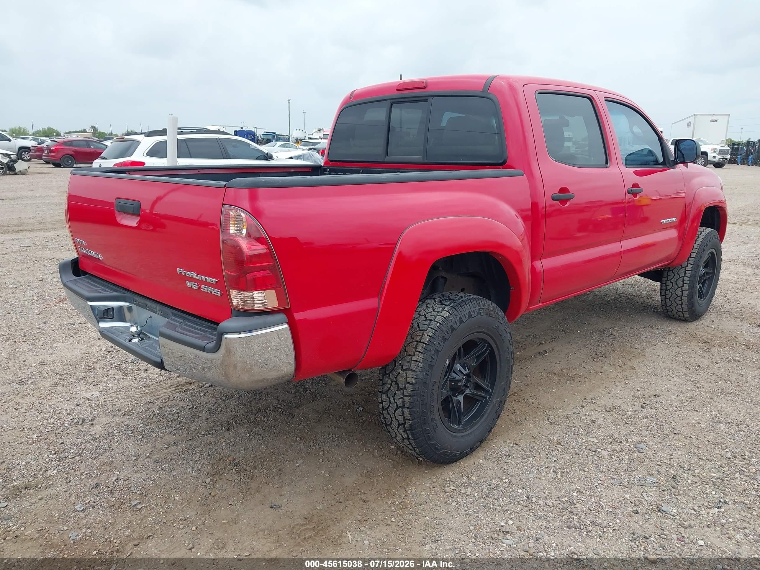 2008 Toyota Tacoma Prerunner V6 Red vin: 3TMJU62N98M061375
