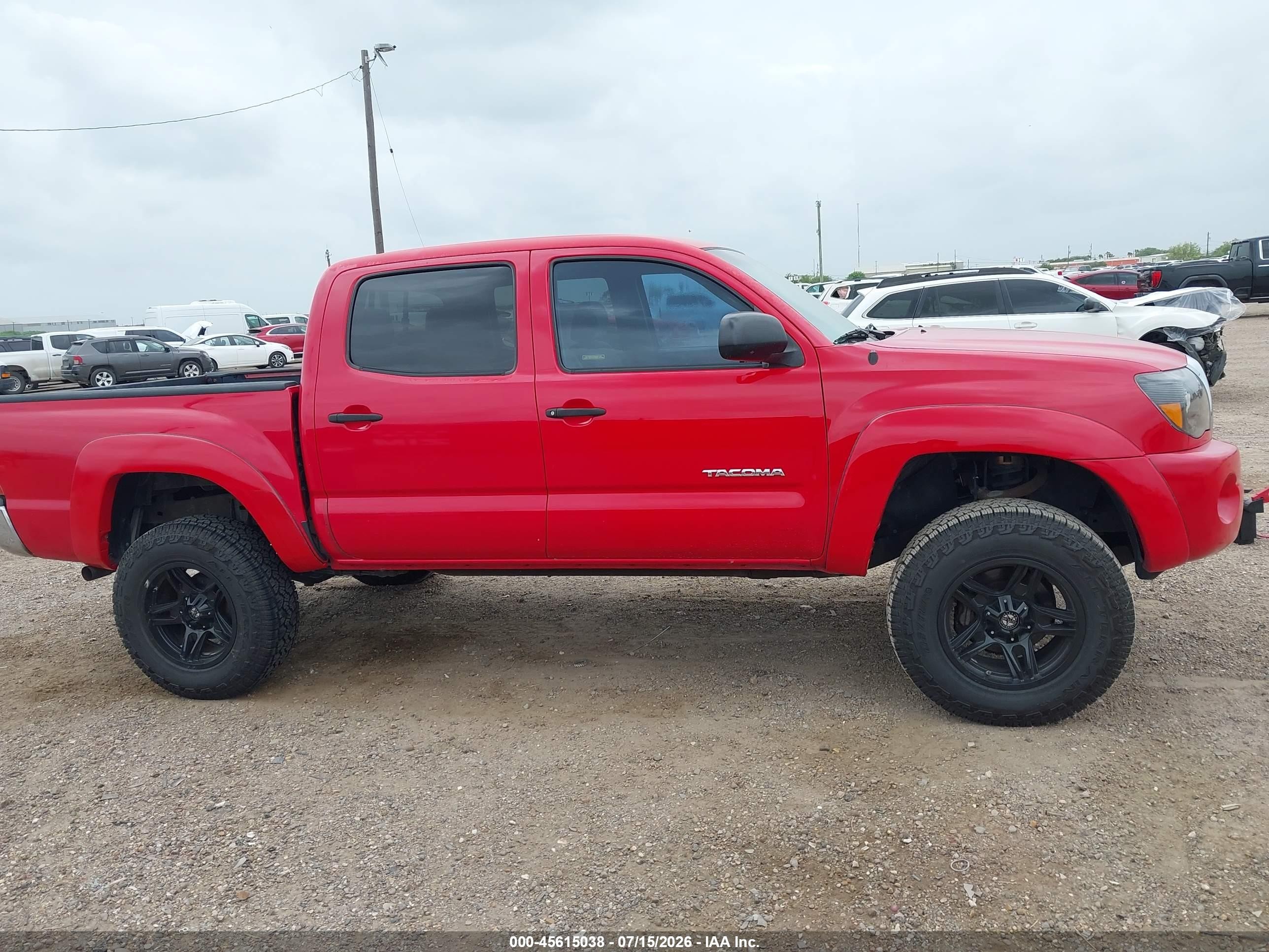 2008 Toyota Tacoma Prerunner V6 Red vin: 3TMJU62N98M061375