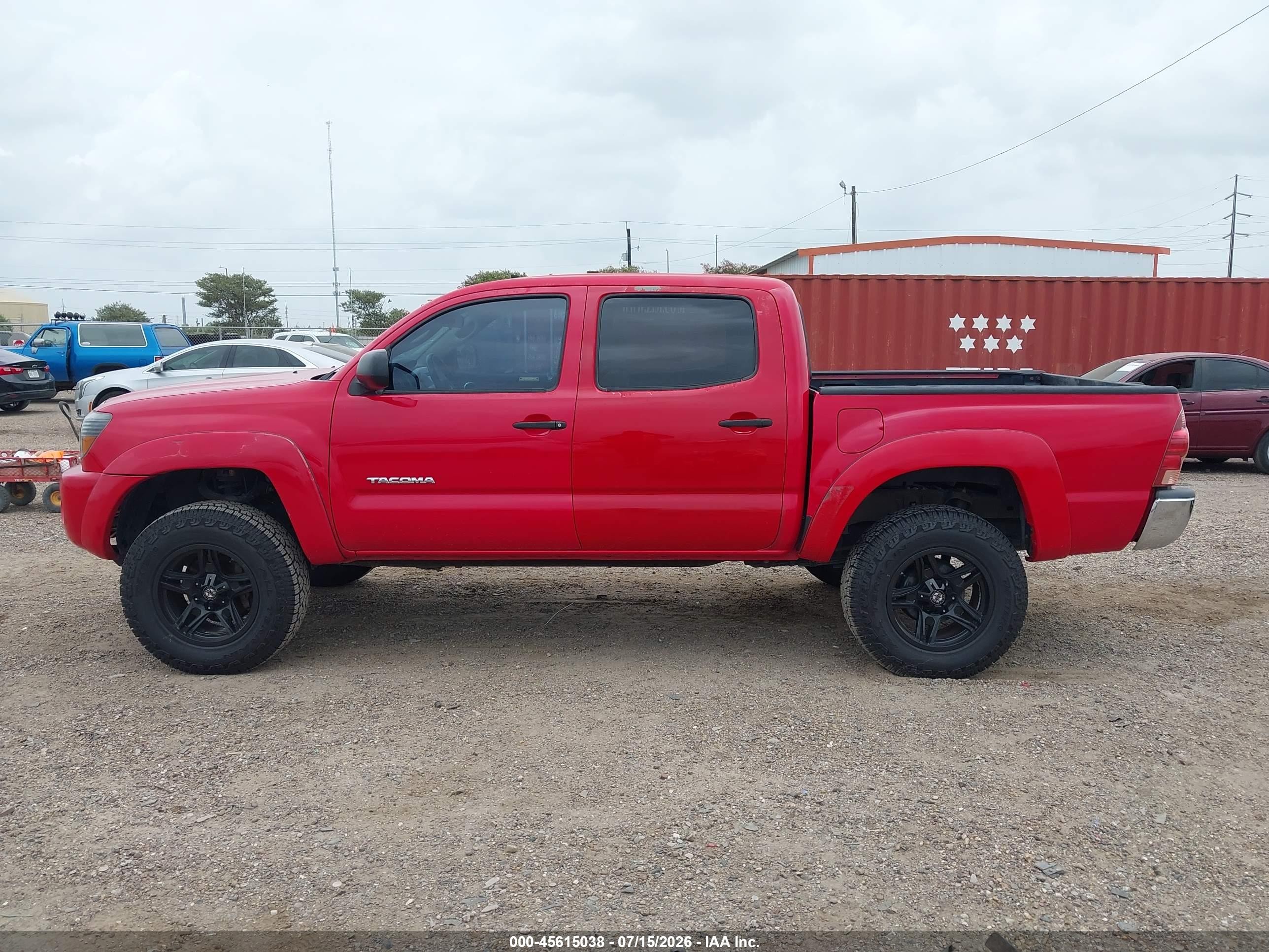 2008 Toyota Tacoma Prerunner V6 Red vin: 3TMJU62N98M061375