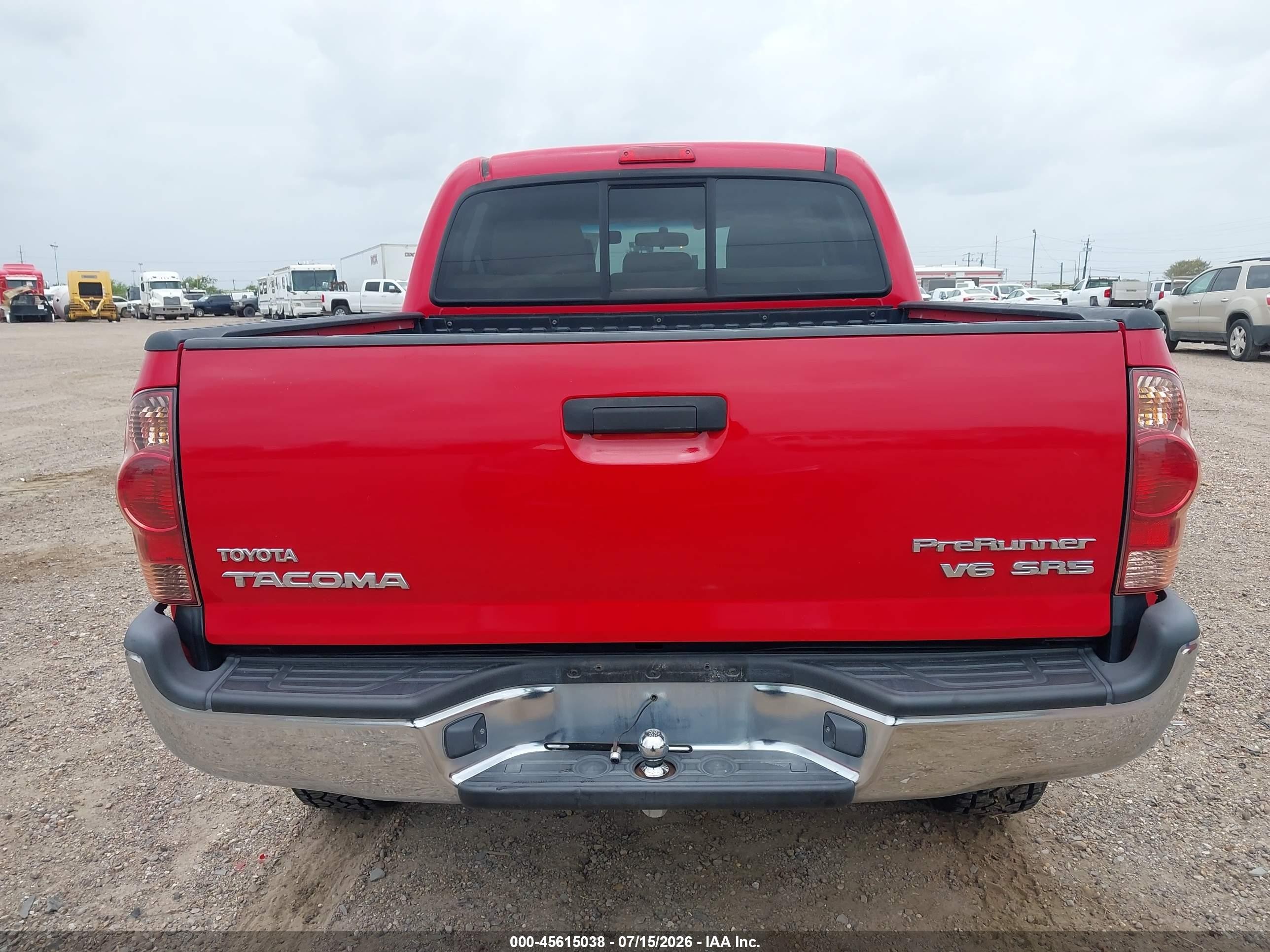 2008 Toyota Tacoma Prerunner V6 Red vin: 3TMJU62N98M061375