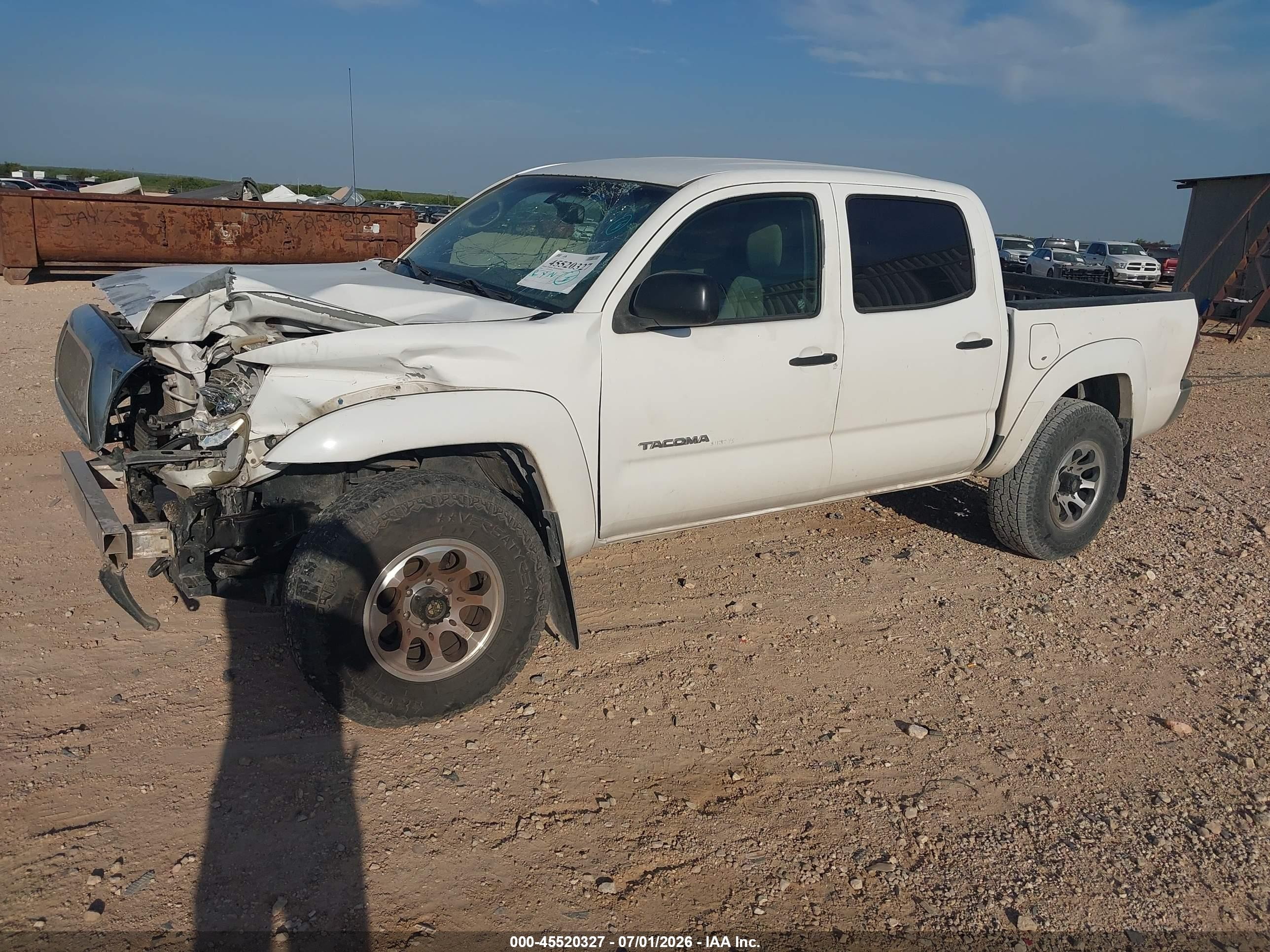 2009 Toyota Tacoma Prerunner V6 White vin: 3TMJU62N99M087878