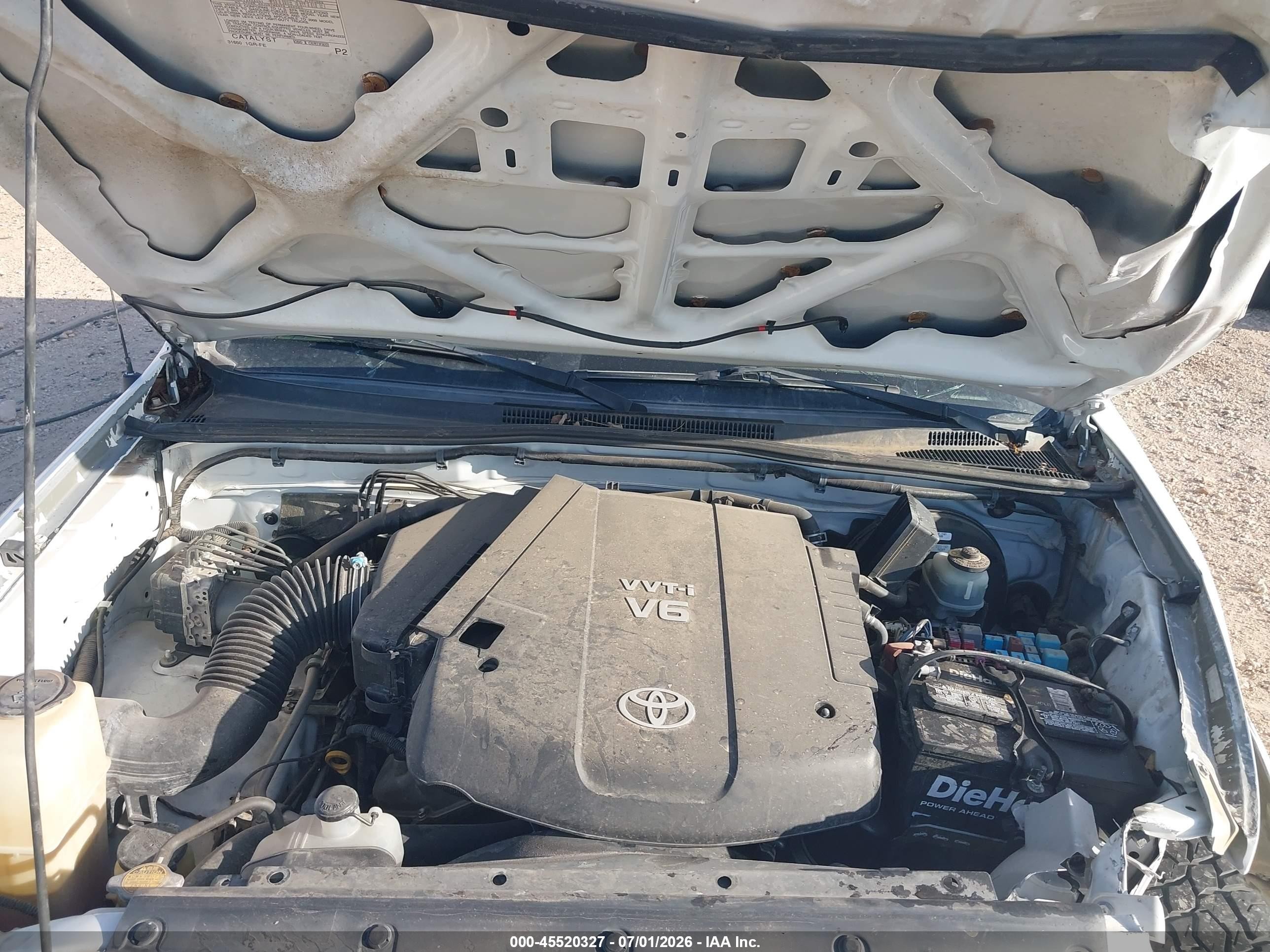 2009 Toyota Tacoma Prerunner V6 White vin: 3TMJU62N99M087878