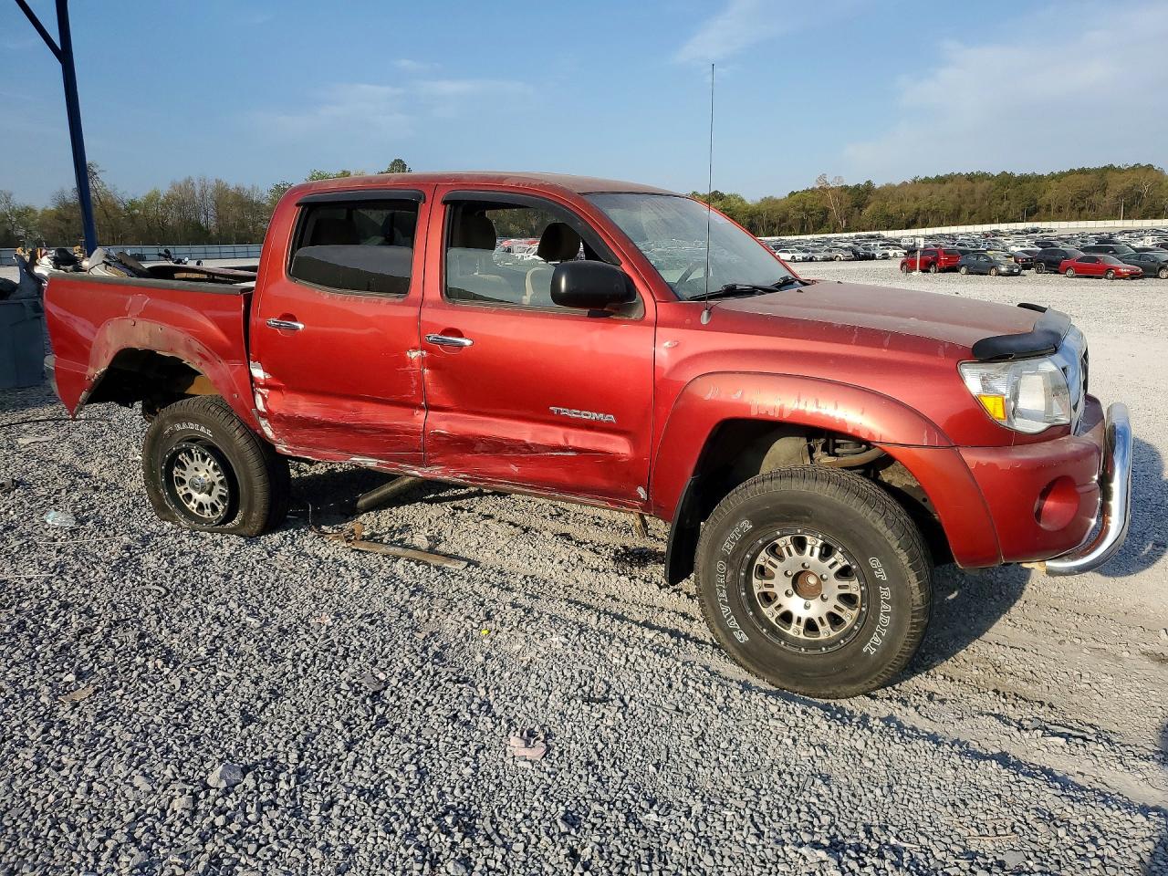 2007 Toyota Tacoma Prerunner V6 Red vin: 3TMJU62NX7M033745