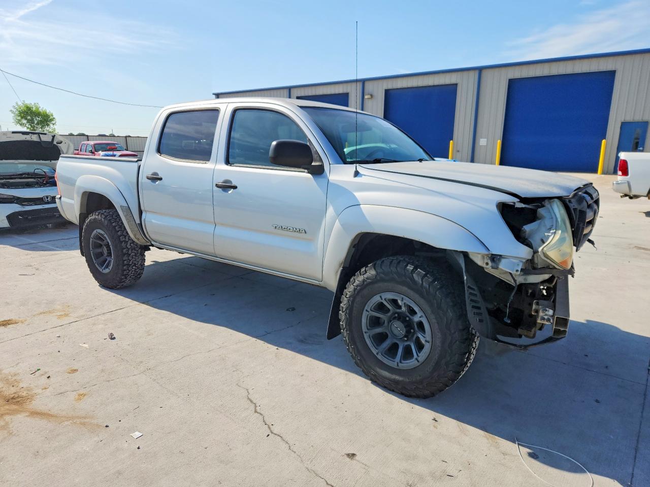 2007 Toyota Tacoma Double Cab Prerunner Silver vin: 3TMJU62NX7M048472