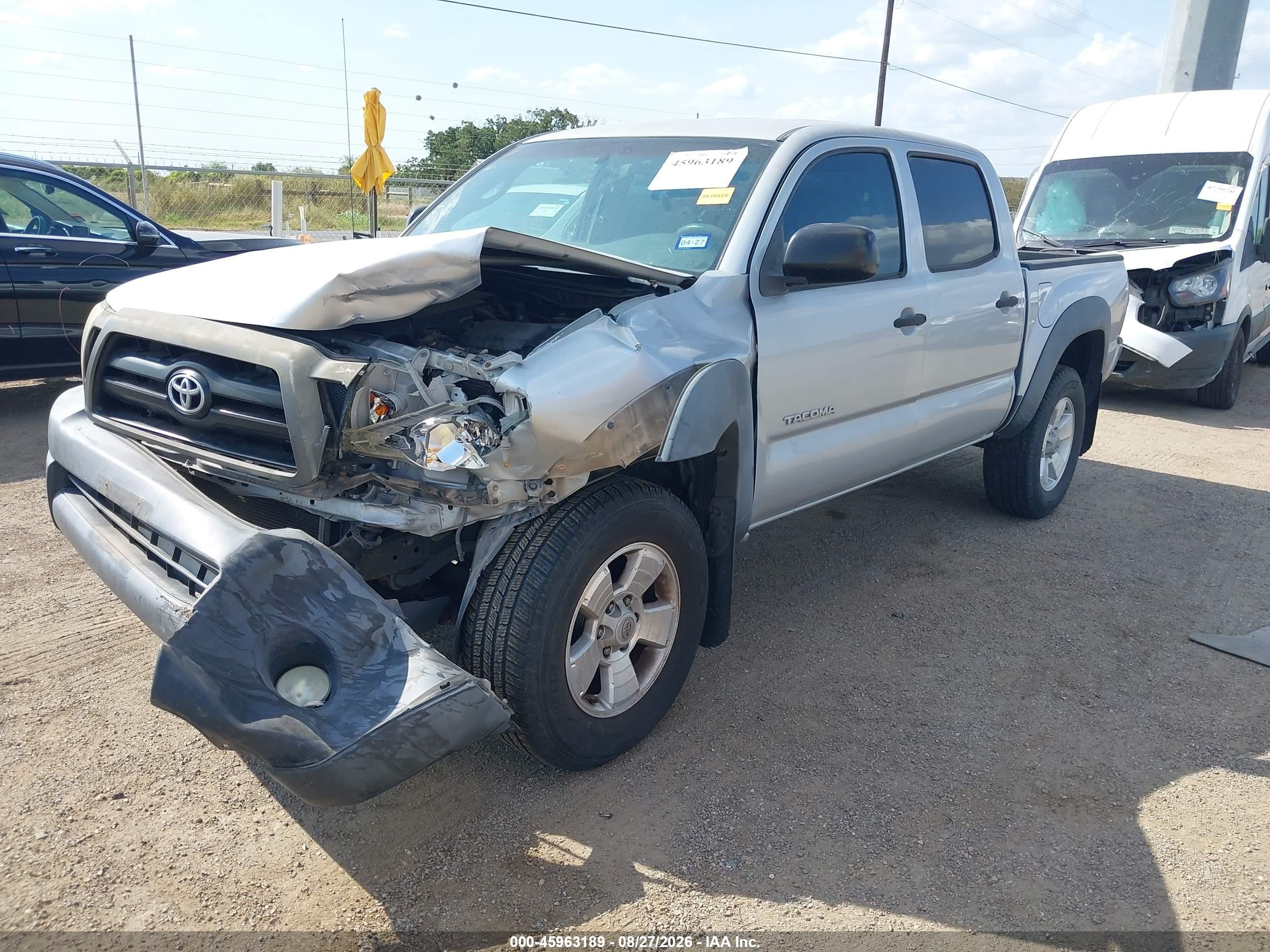 2008 Toyota Tacoma Prerunner V6 Silver vin: 3TMJU62NX8M064804
