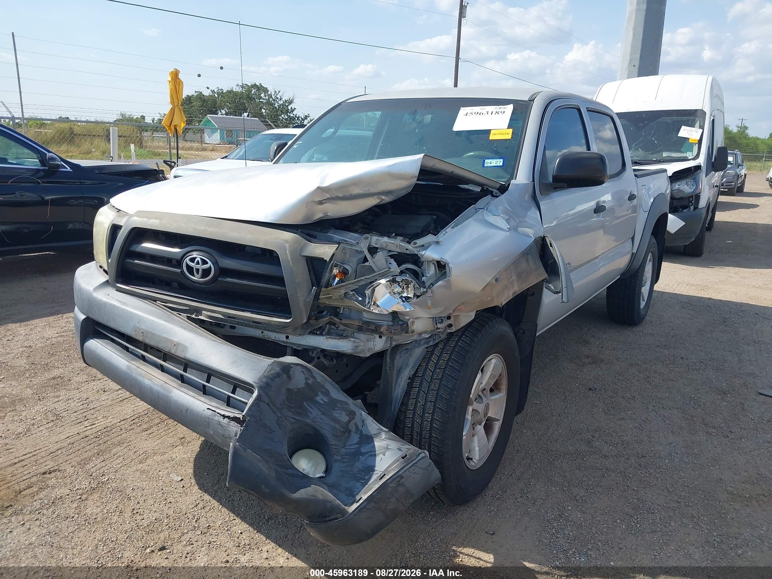 2008 Toyota Tacoma Prerunner V6 Silver vin: 3TMJU62NX8M064804