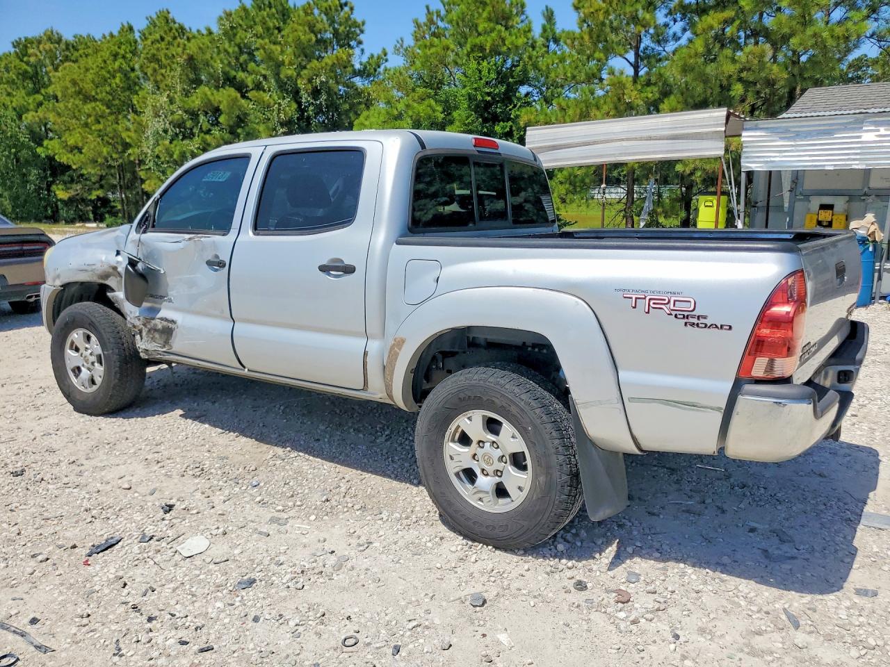2008 Toyota Tacoma Double Cab Prerunner Silver vin: 3TMJU62NX8M068223