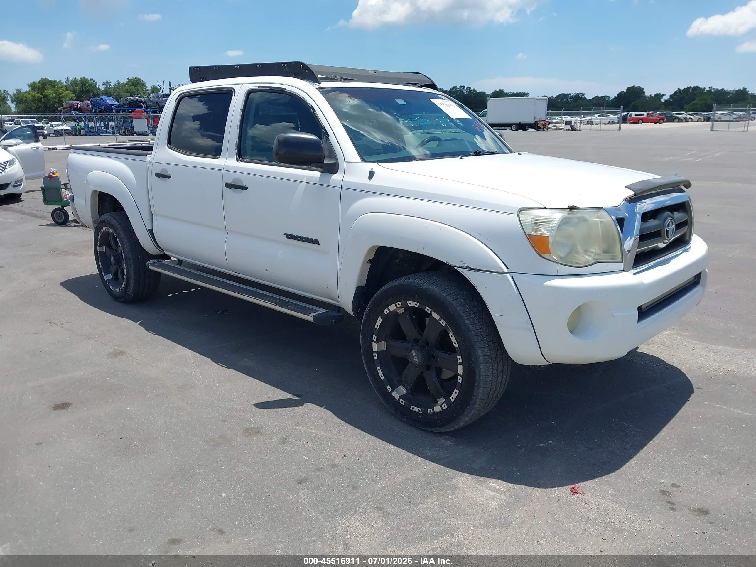 2009 Toyota Tacoma Prerunner V6 White vin: 3TMJU62NX9M073066