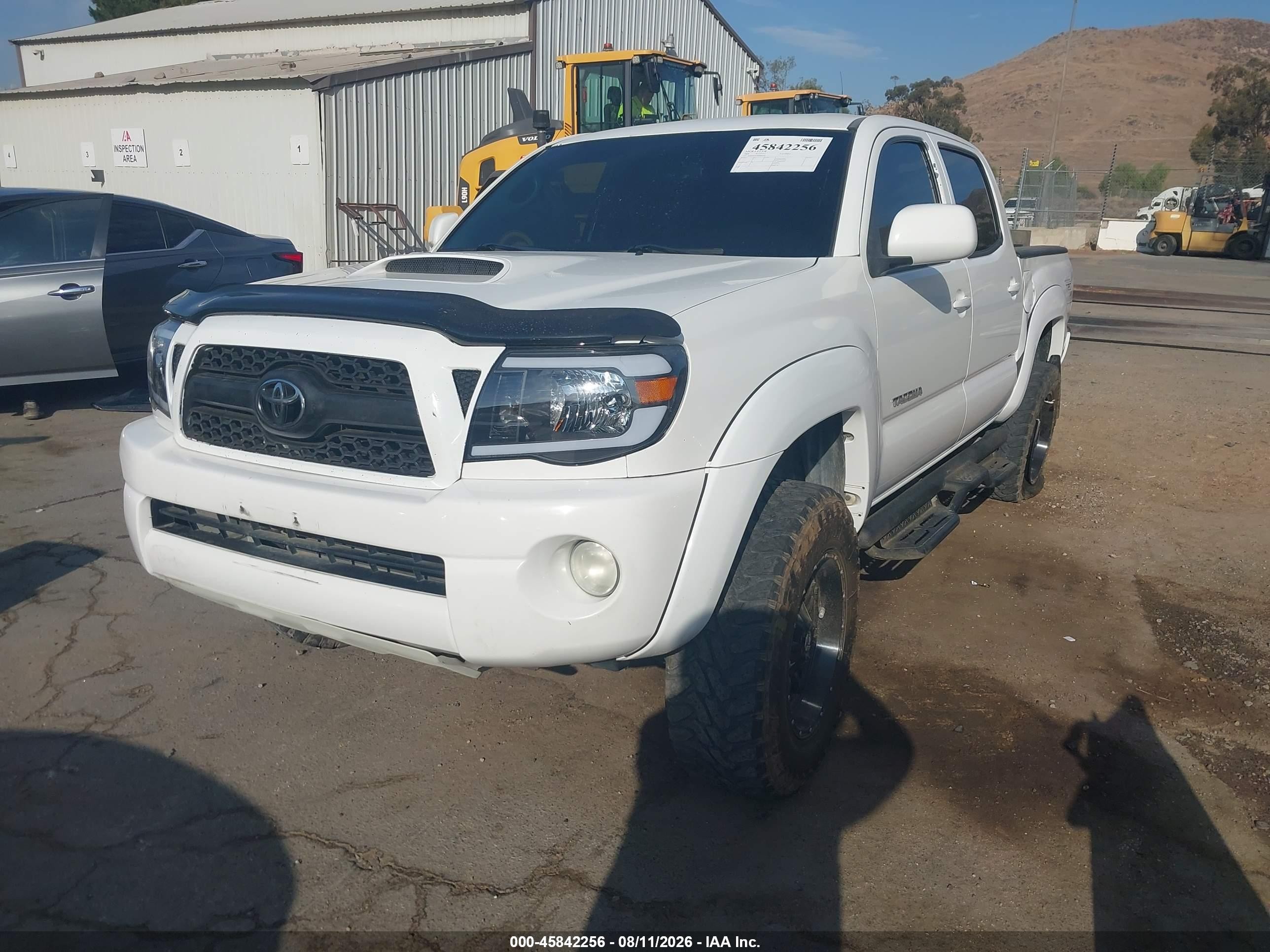 2009 Toyota Tacoma Prerunner V6 White vin: 3TMJU62NX9M086366