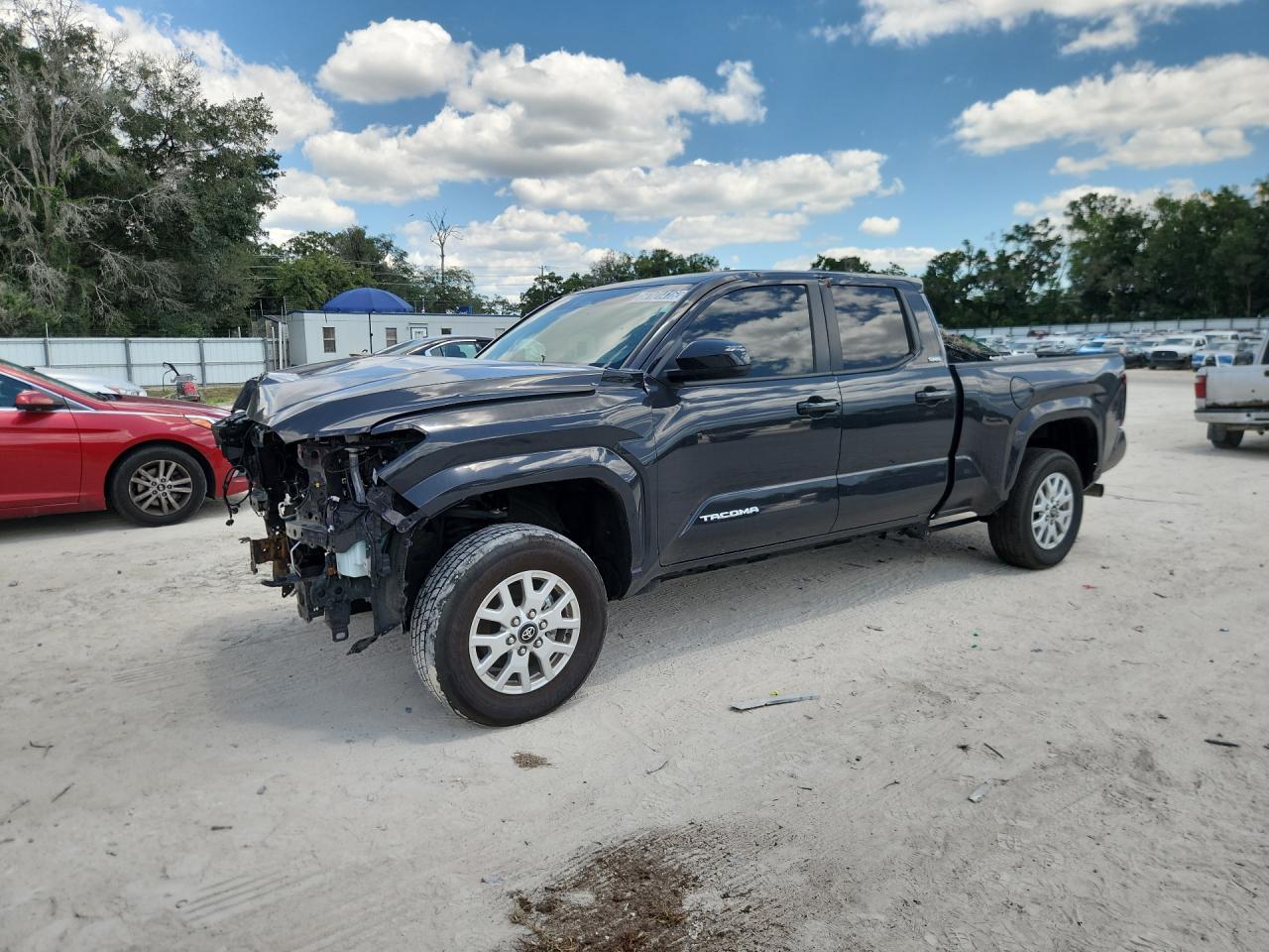 2024 Toyota Tacoma Sr5 Gray vin: 3TMKB5FN4RM023973 Damage: Left Front Fender, Misaligned, Repair Required