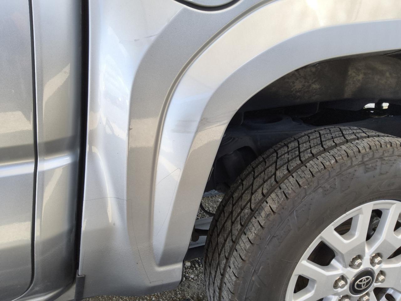 2025 Toyota Tacoma Sr5 Silver vin: 3TMKB5FNXSM031114 Damage: Left Qtr Panel, Dent(S) W/ Paint Dmg, 4 To 5 Inches