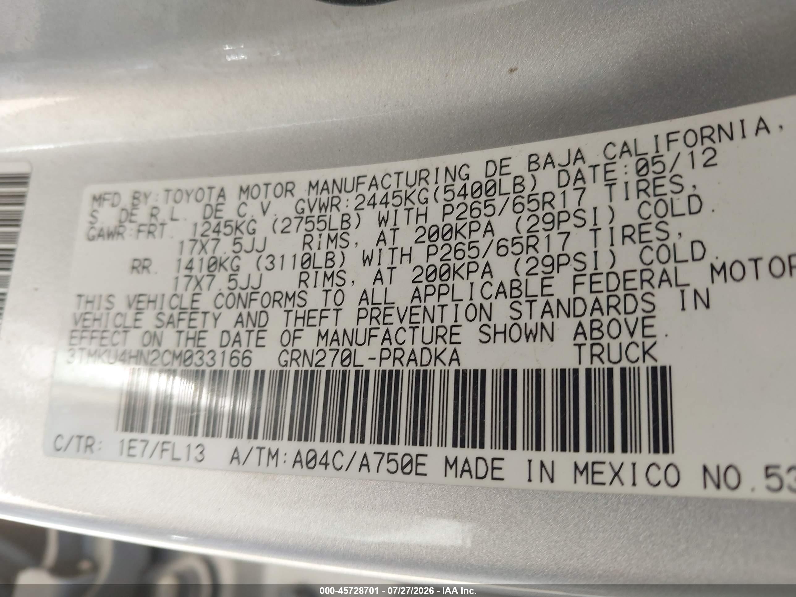 2012 Toyota Tacoma Prerunner V6 Silver vin: 3TMKU4HN2CM033166