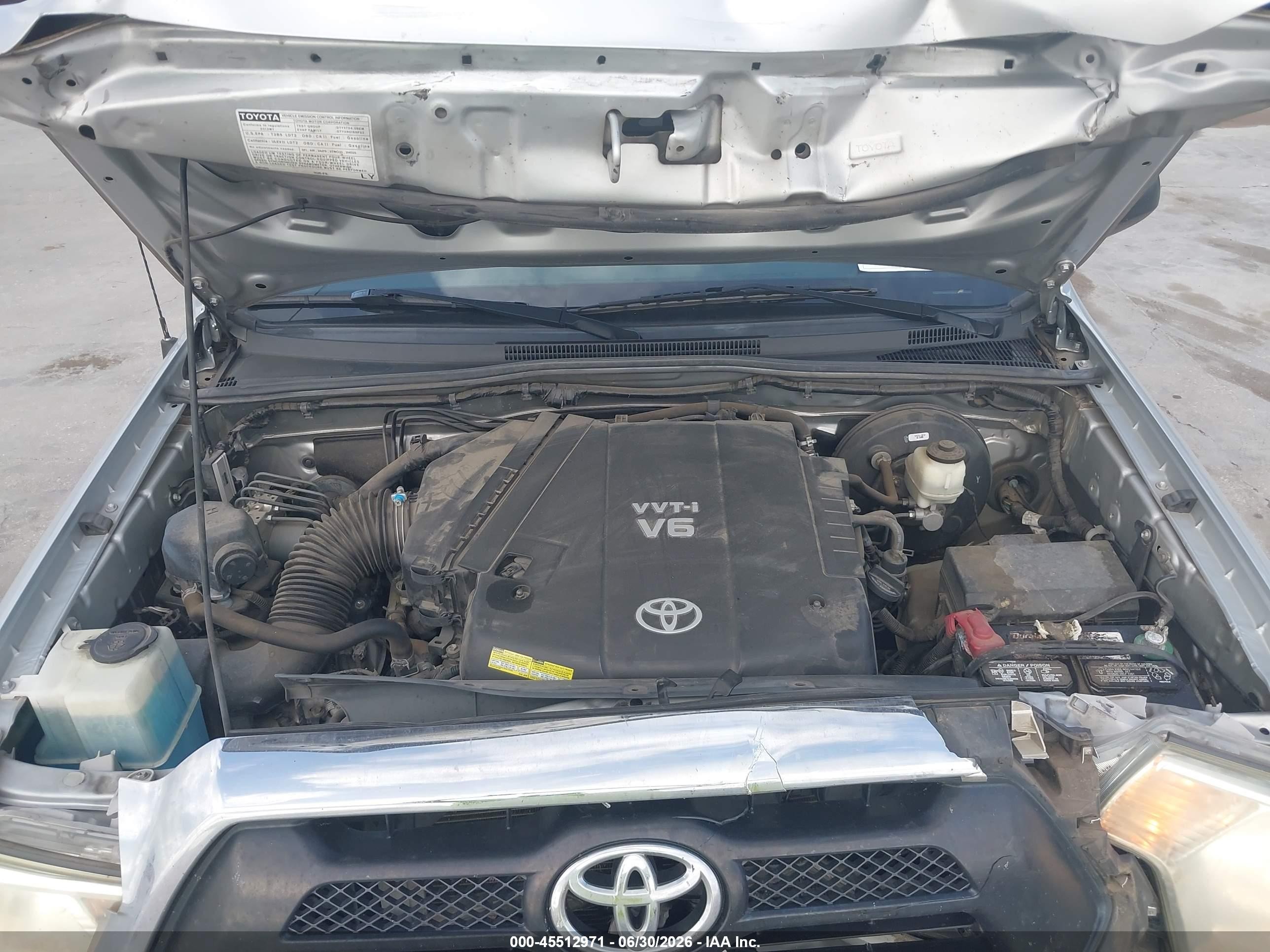 2013 Toyota Tacoma Prerunner V6 Gray vin: 3TMKU4HN2DM038255