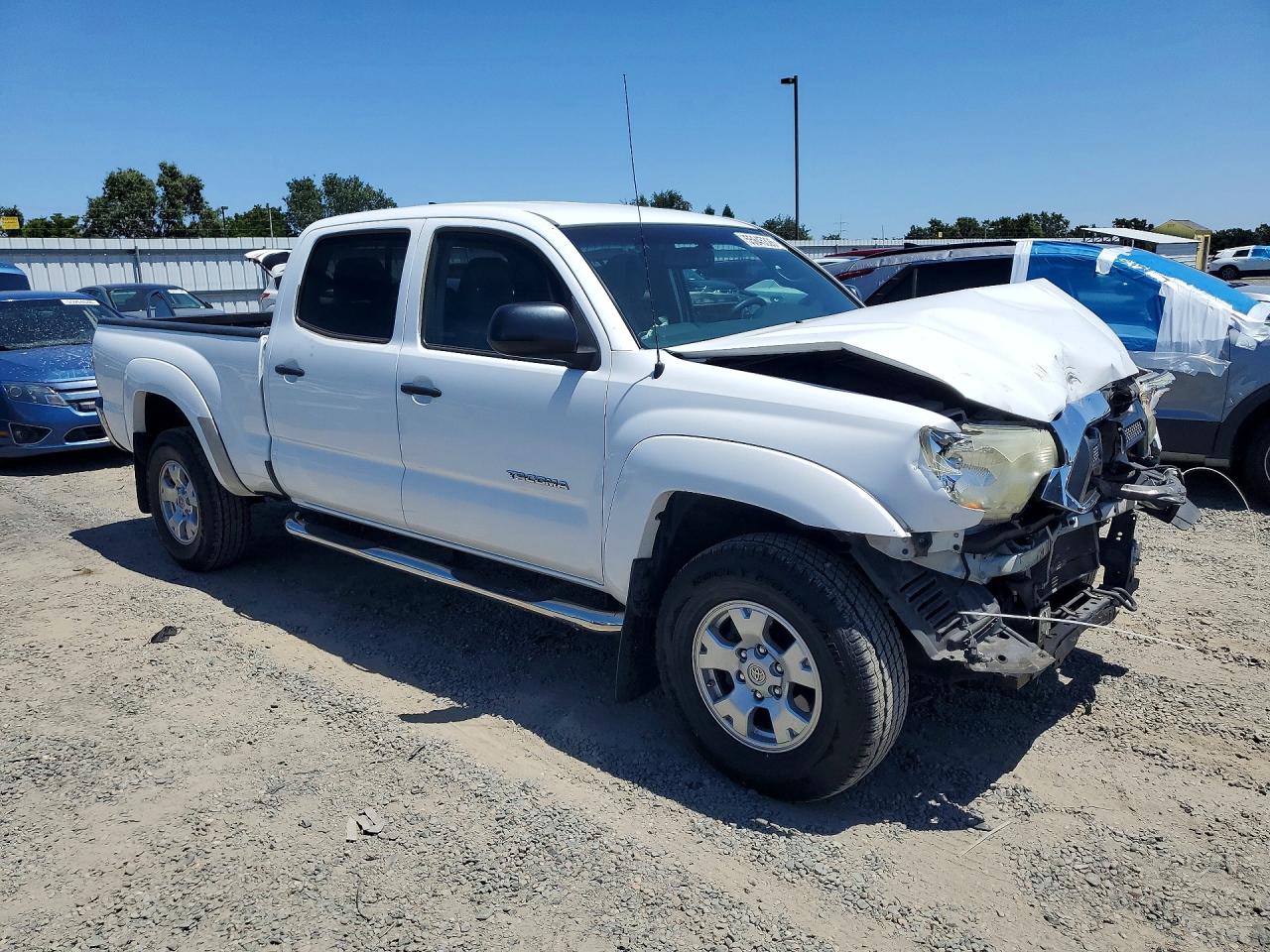 2012 Toyota Tacoma Double Cab Prerunner Long Bed White vin: 3TMKU4HN4CM034061