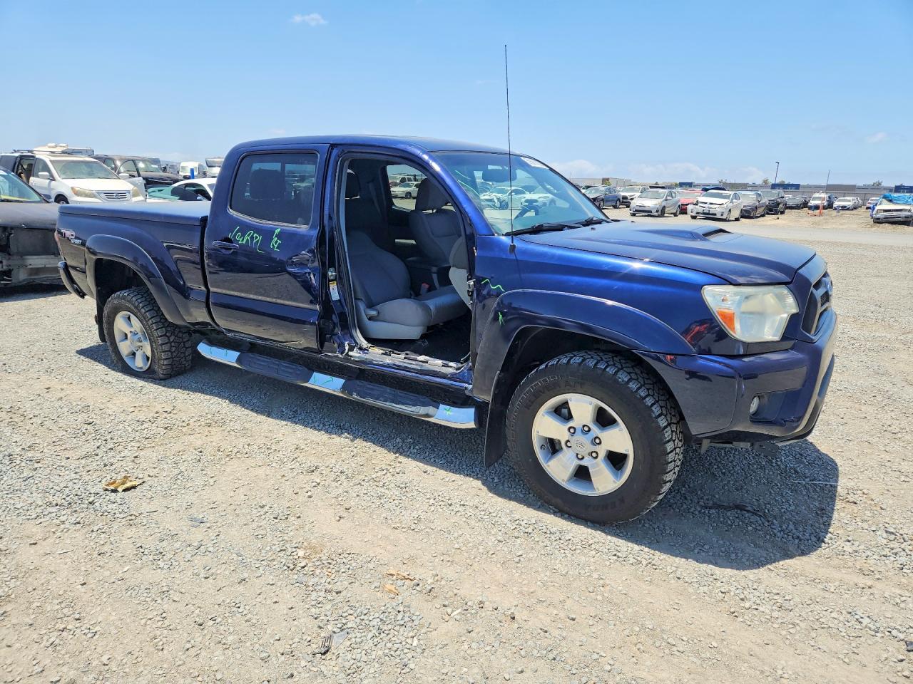 2013 Toyota Tacoma Double Cab Prerunner Long Bed Blue vin: 3TMKU4HN5DM035205