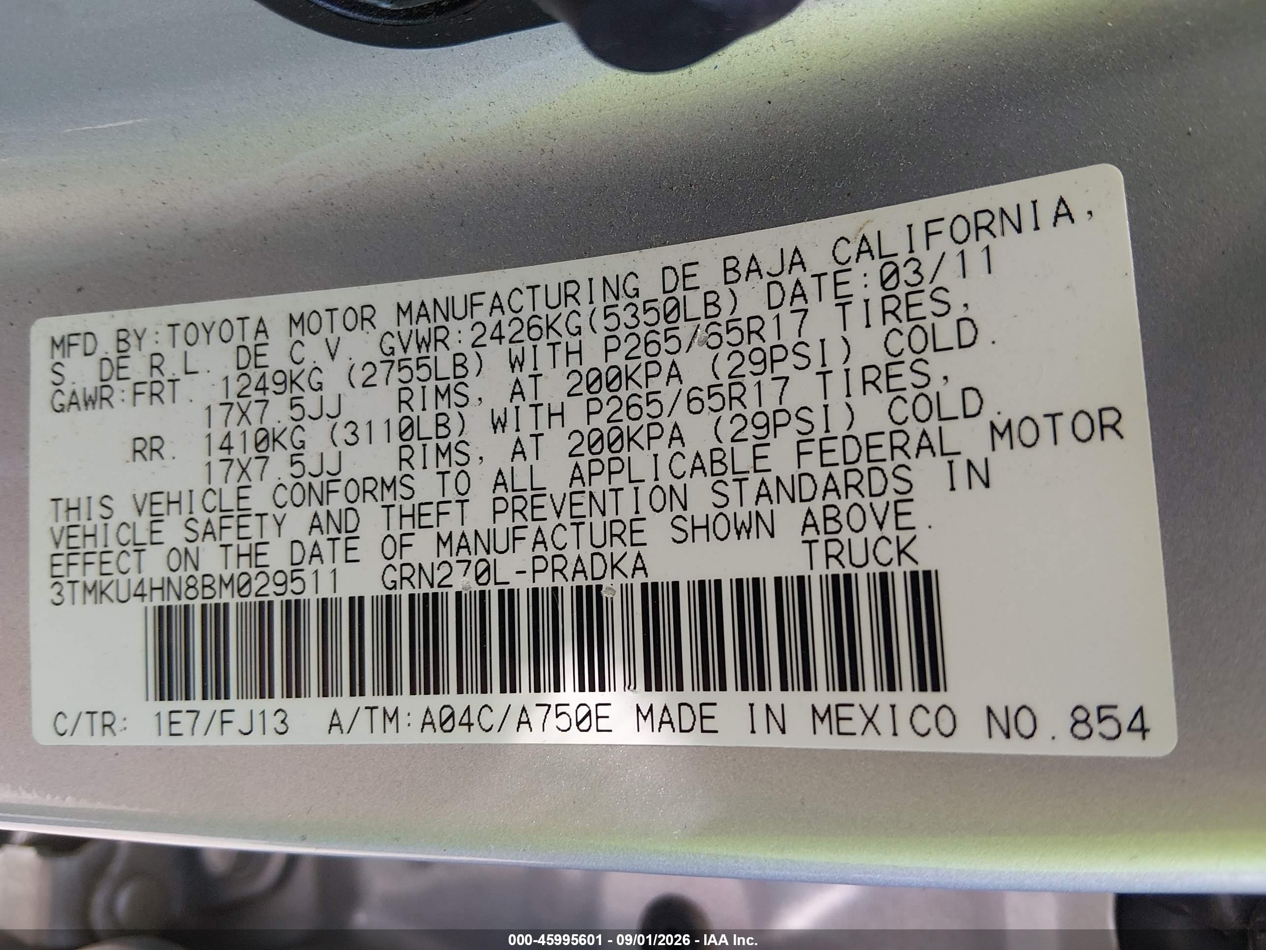 2011 Toyota Tacoma Prerunner V6 Silver vin: 3TMKU4HN8BM029511