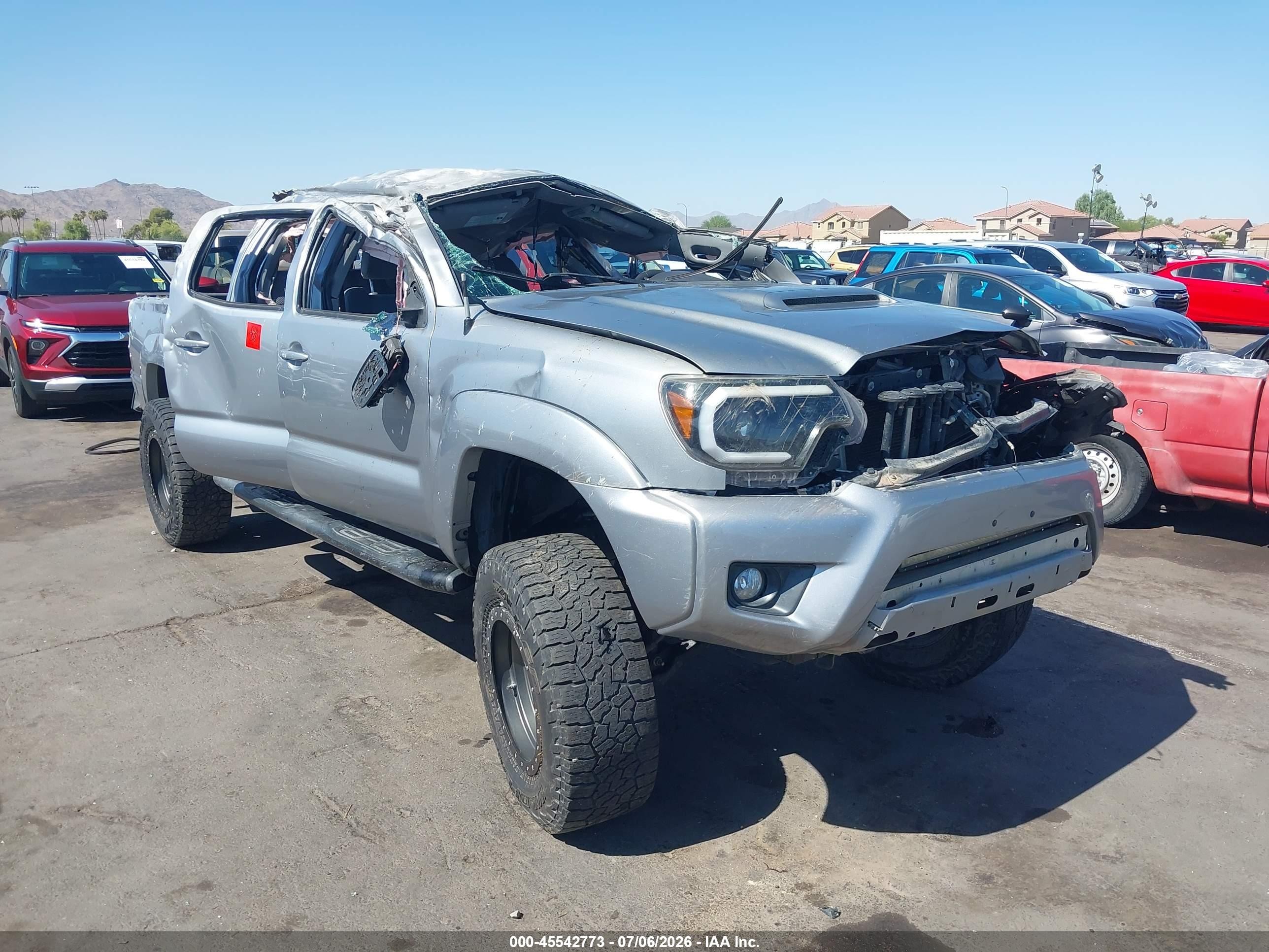 2014 Toyota Tacoma Prerunner V6 Silver vin: 3TMKU4HNXEM041079