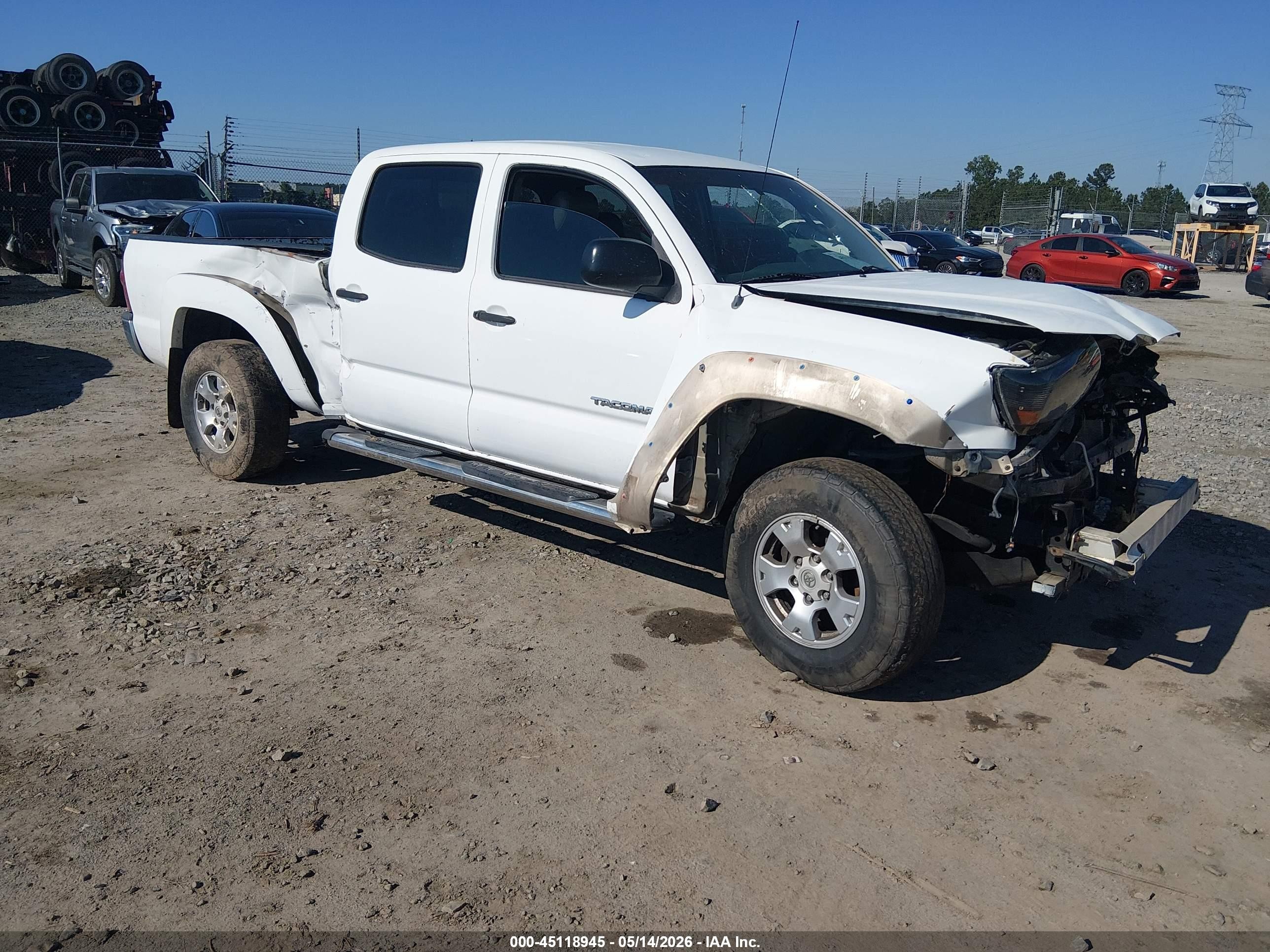 2007 Toyota Tacoma Prerunner V6 White vin: 3TMKU72N17M013281
