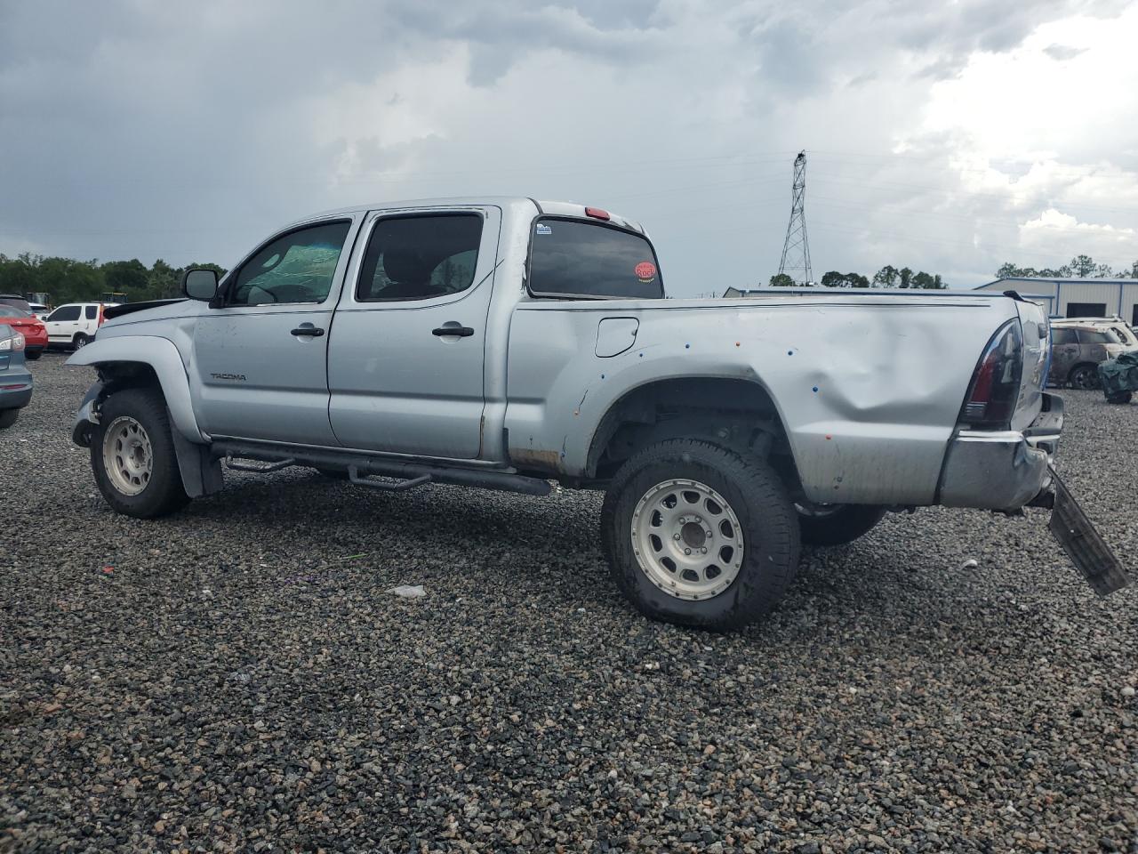 2009 Toyota Tacoma Double Cab Prerunner Long Bed Silver vin: 3TMKU72N19M023232