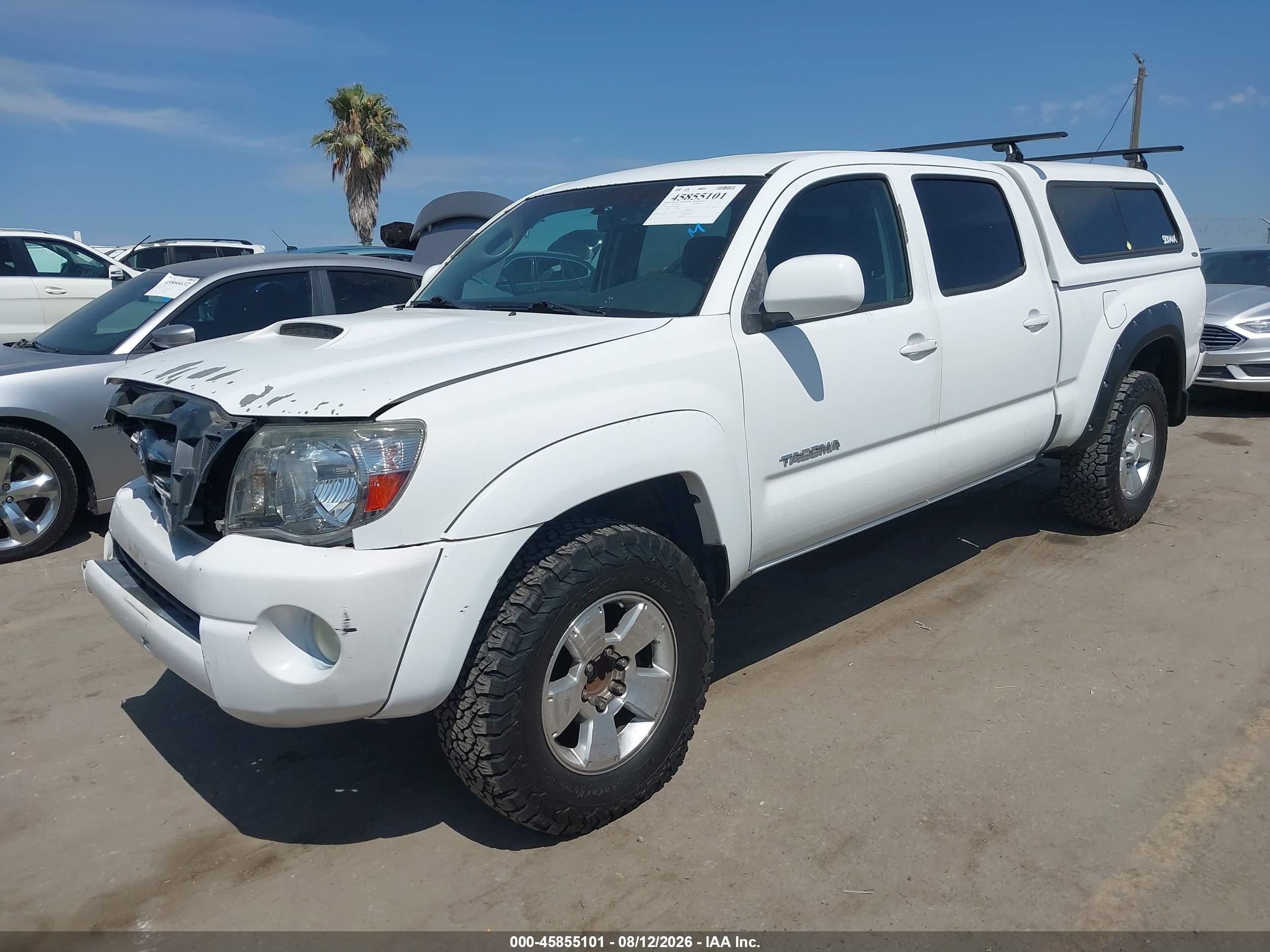 2008 Toyota Tacoma Prerunner V6 White vin: 3TMKU72N28M013985