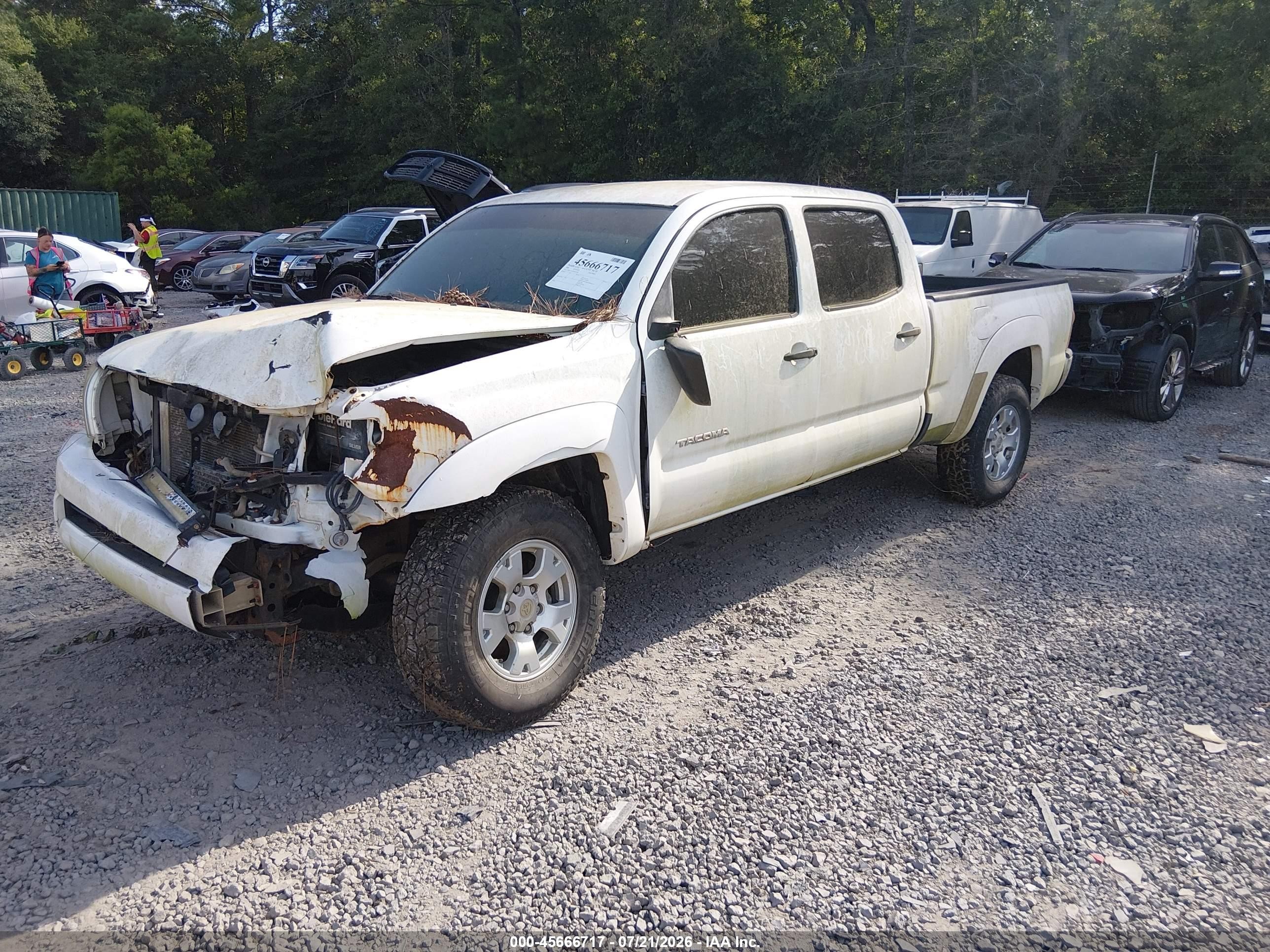 2008 Toyota Tacoma Prerunner V6 White vin: 3TMKU72N58M013768