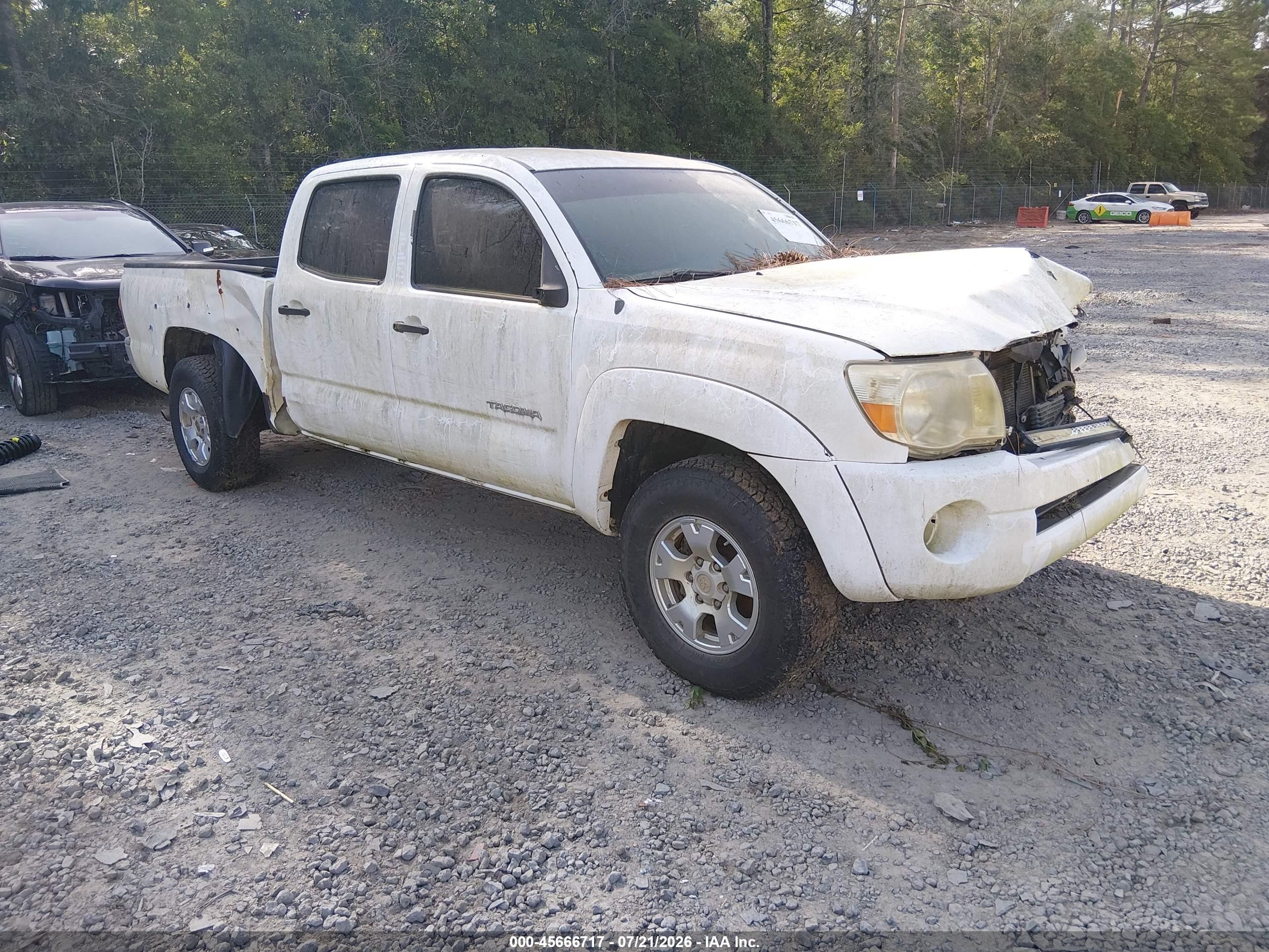 2008 Toyota Tacoma Prerunner V6 White vin: 3TMKU72N58M013768