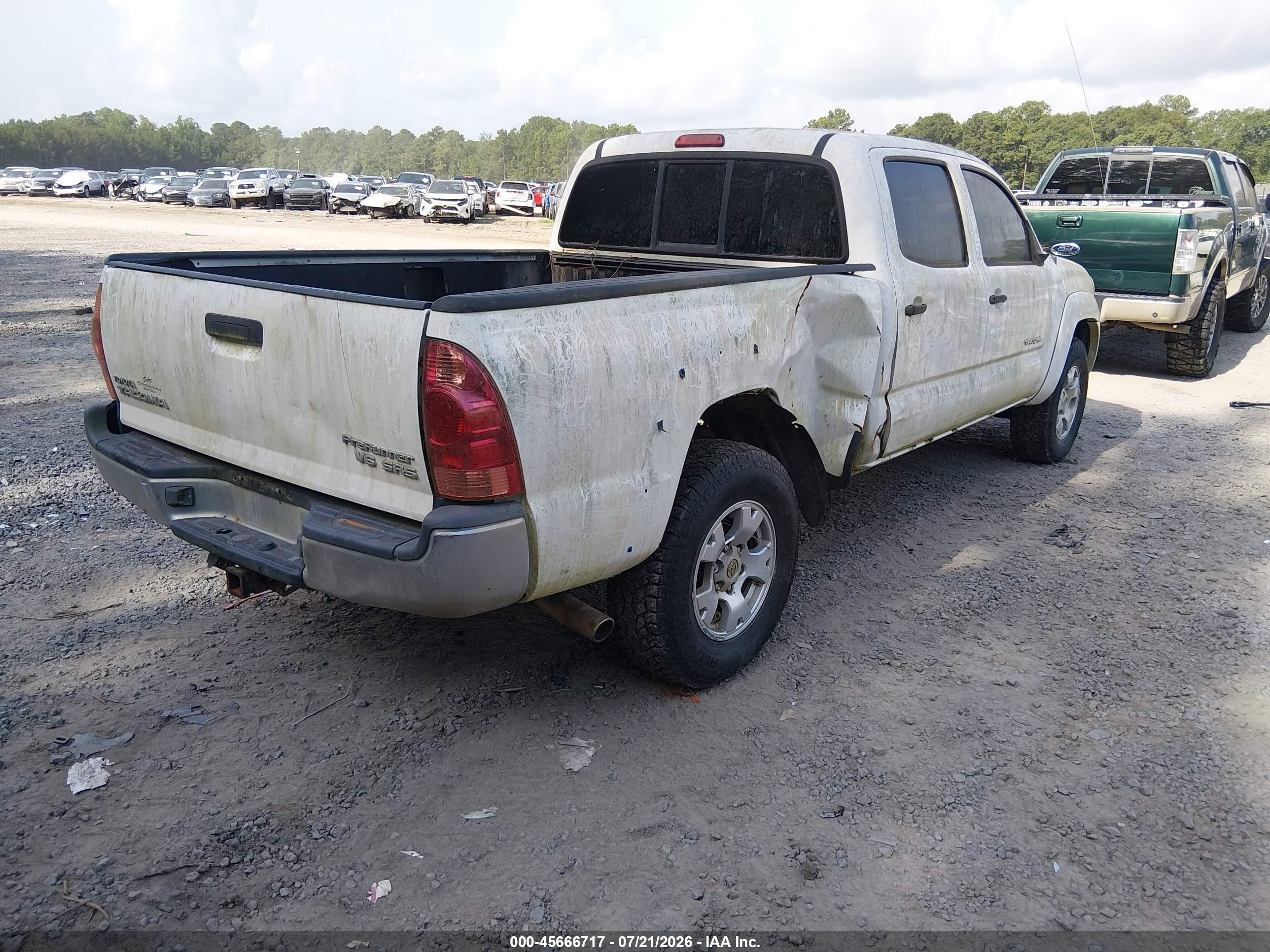 2008 Toyota Tacoma Prerunner V6 White vin: 3TMKU72N58M013768